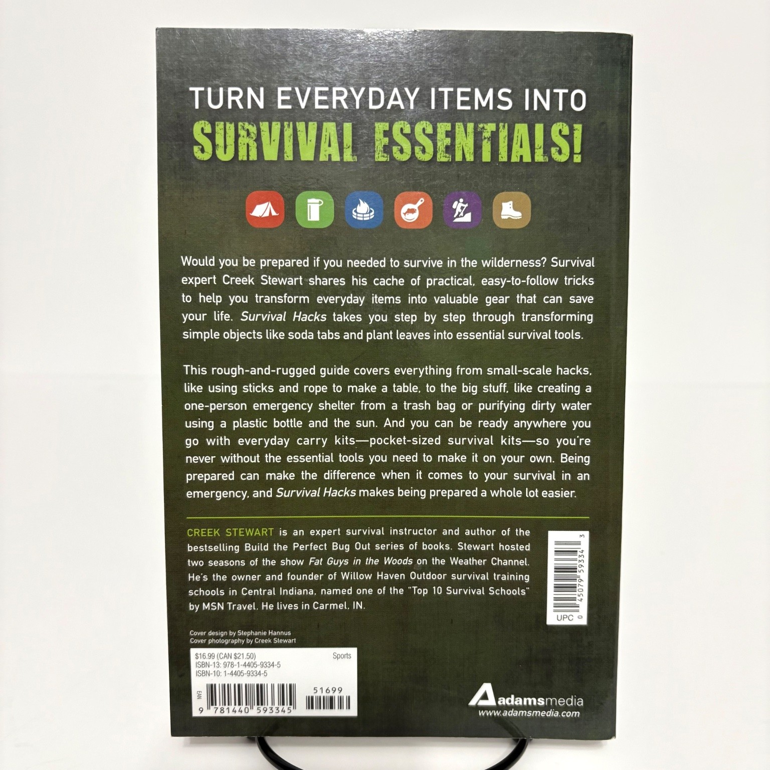 Survival Hacks Creek Stewart 2016 Paperback Wilderness Survival Adams Media Book
