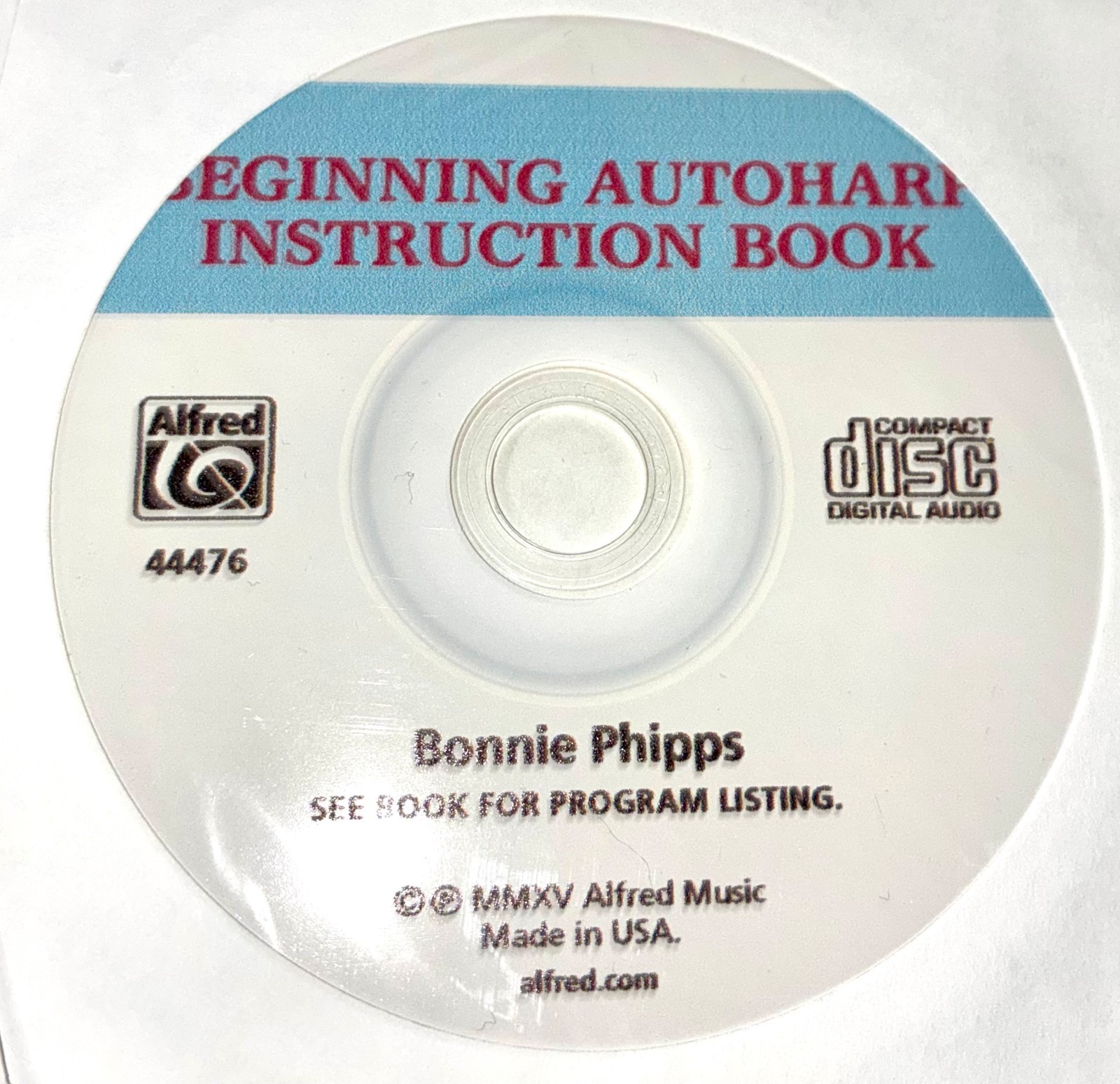 Beginning Autoharp Instruction Book Bonnie Phipps Alfred Music 2015 With CD