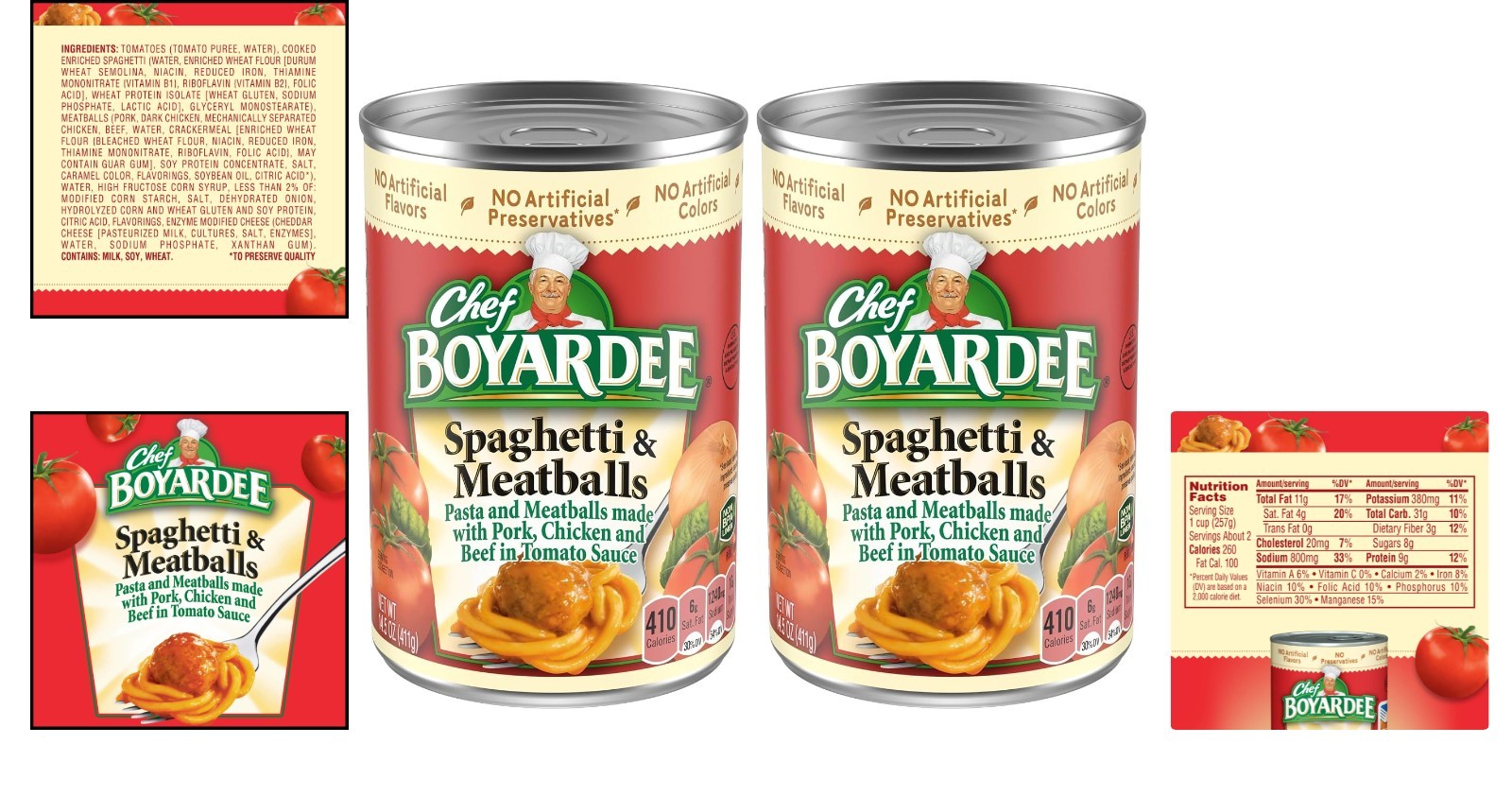 Hearty Spaghetti and Meatballs, 14.5 oz Can – Fast and Nutritious Meals – 2 Pack