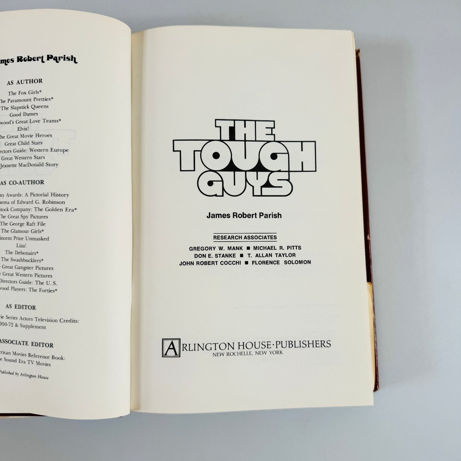 The Tough Guys James Robert Parish 1976 Hardcover Illustrated Arlington House