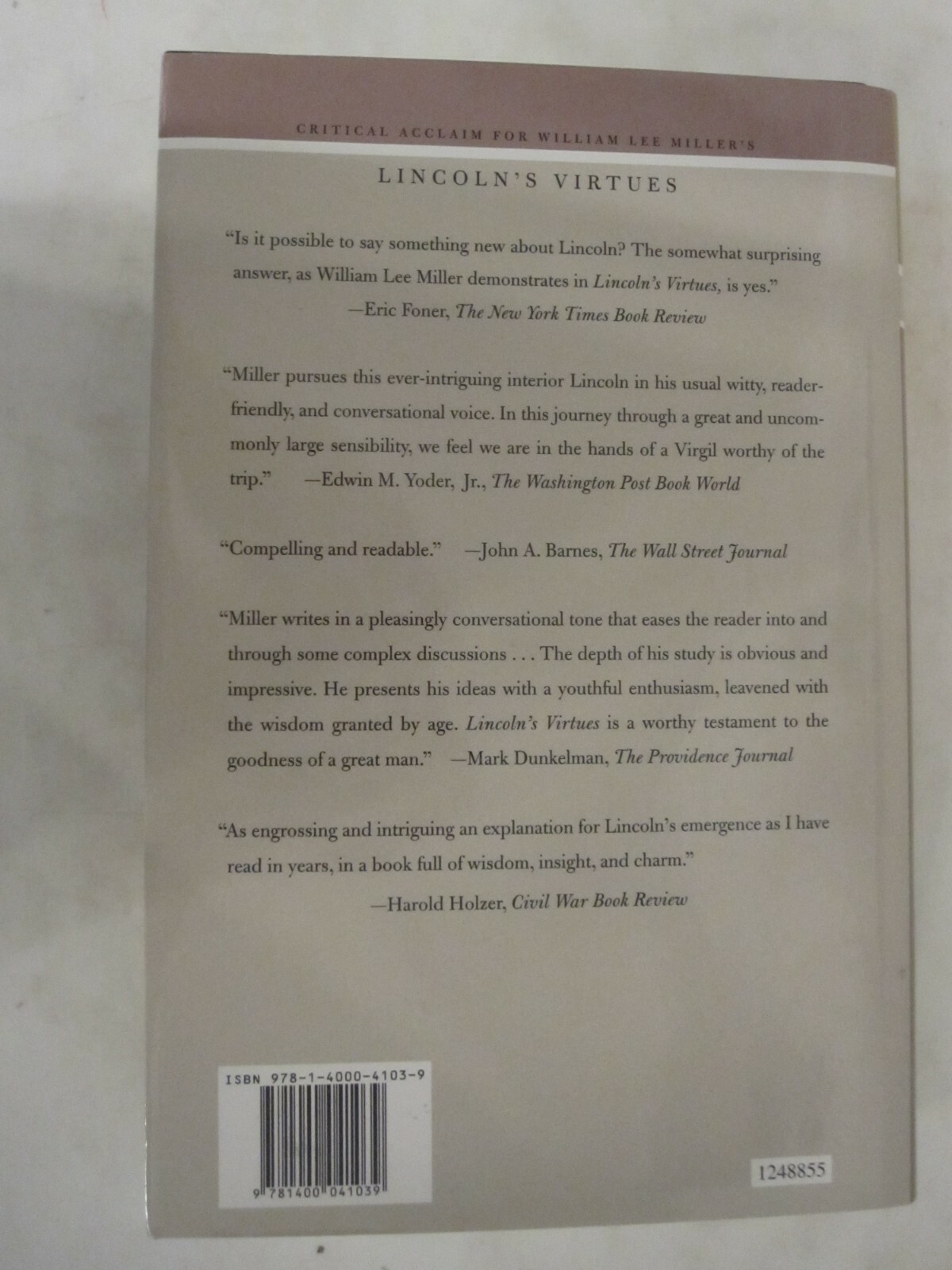President Lincoln: The Duty of a Statesman by William Lee Miller (2008, HC)