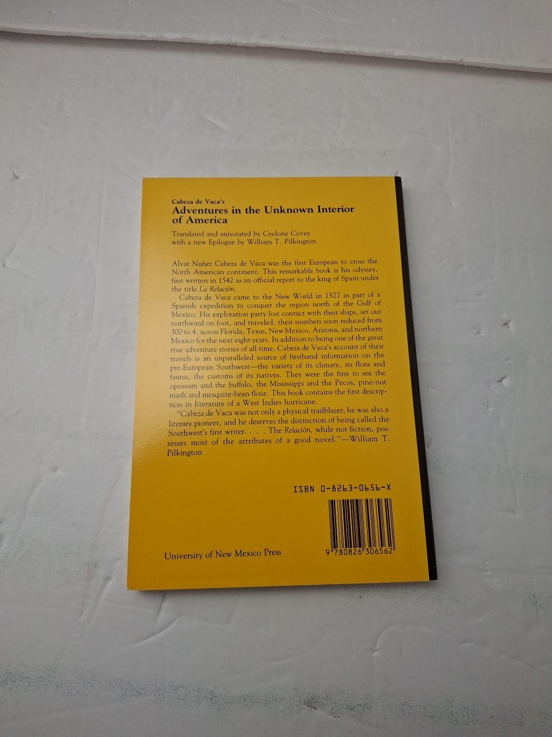 Cabeza de Vaca, Adventures in the Unknown Interior of America, 1993 Paperback