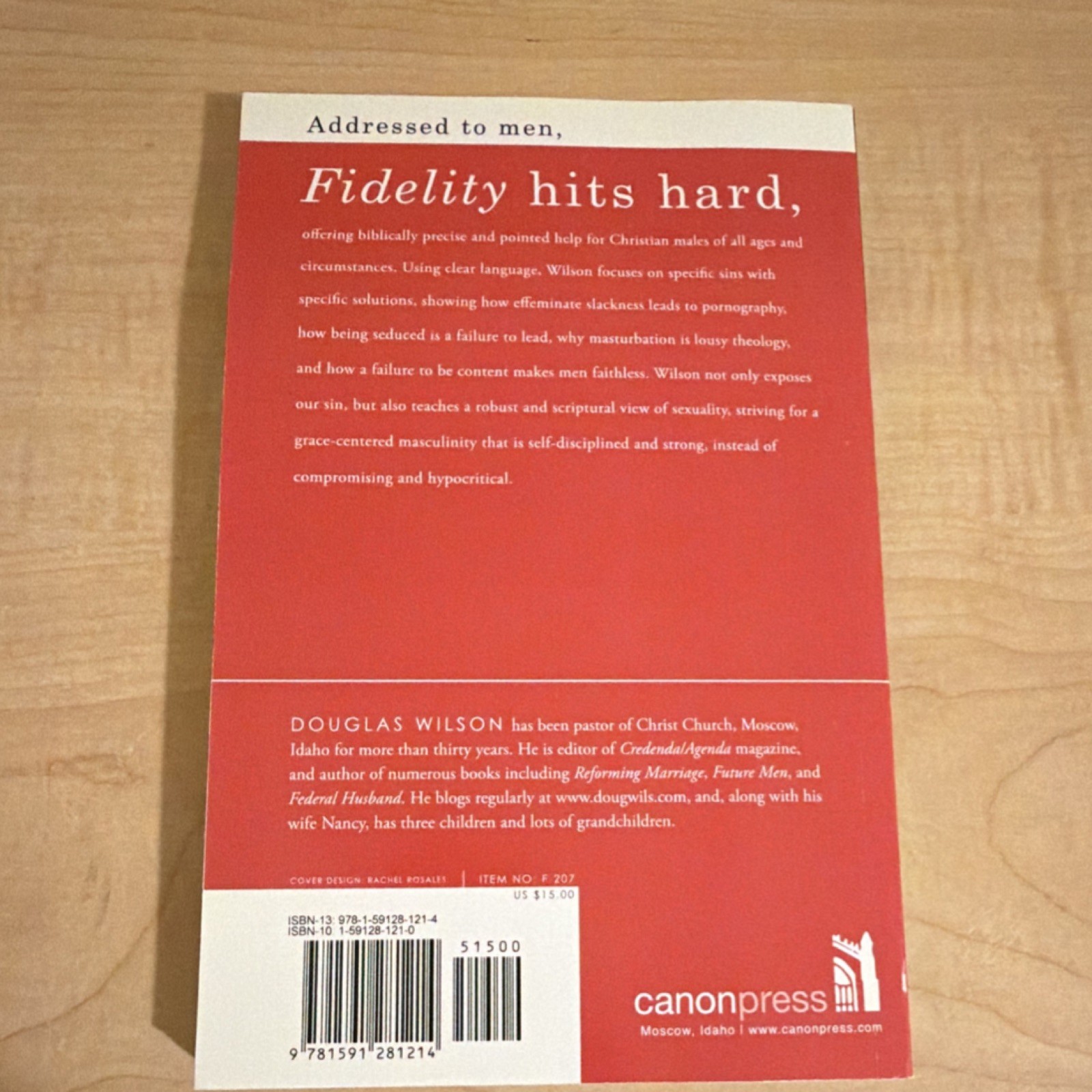Douglas Wilson Fidelity One-Woman Man Hardcover Canon Press 2012 2nd Ed
