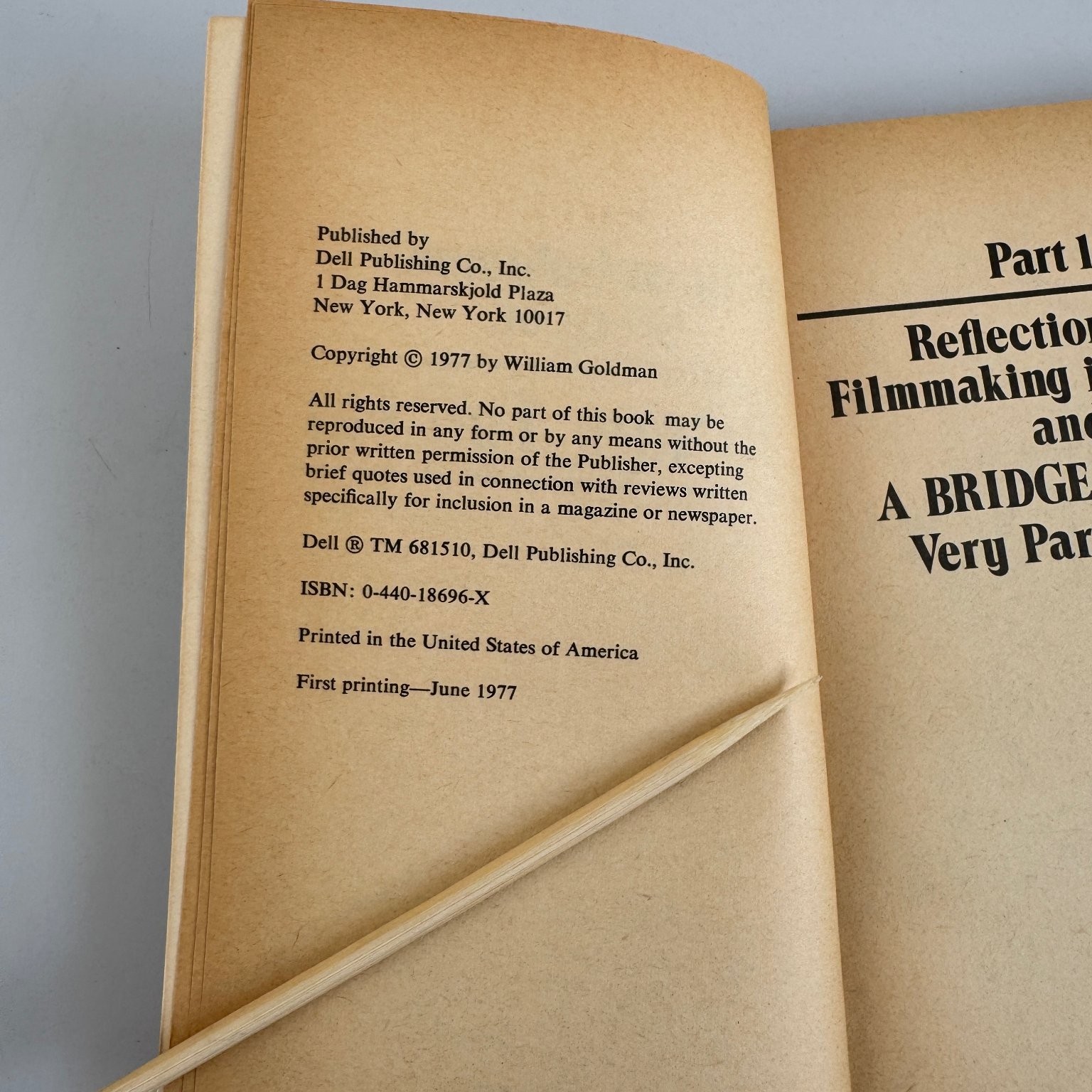 Story of A Bridge Too Far William Goldman 1977 First Printing War Film Study