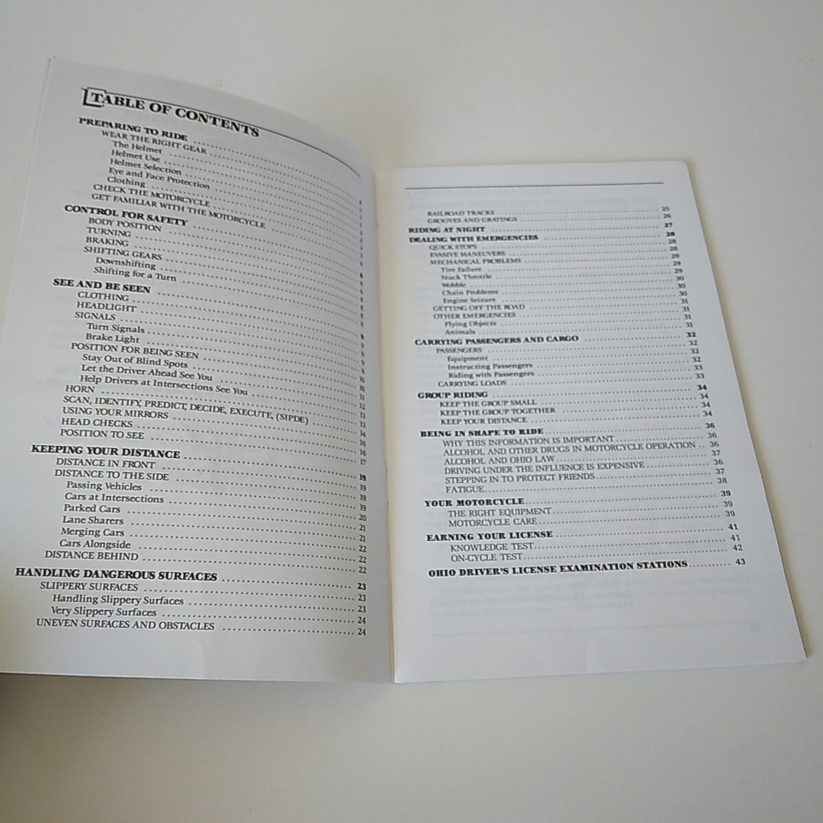 1992 “The Ohio Adventure: Motorcycle Operators Manual” ODHS 45 pages VG SC