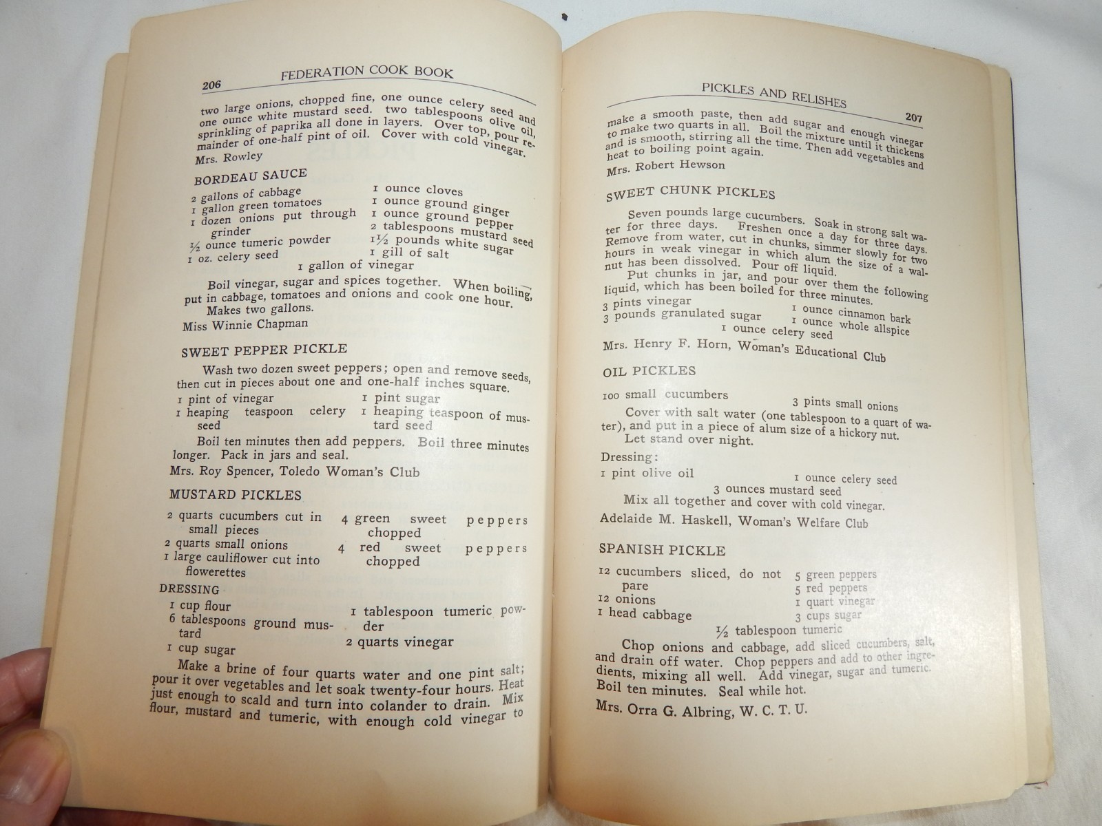 Antique CookBook of the Toledo Federation of Women’s Clubs 1924 Local Ads Ohio
