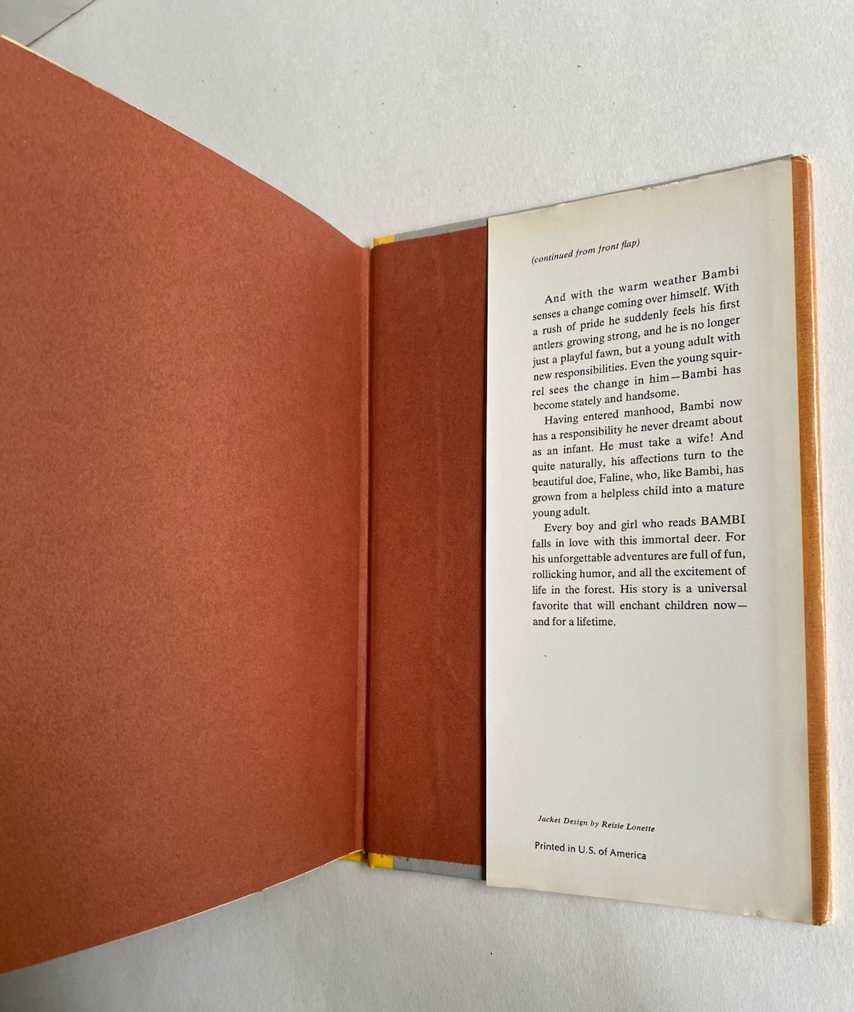 Bambi by Felix Salten (1956) HC/DJ Girard Goodenow Junior Deluxe Edition