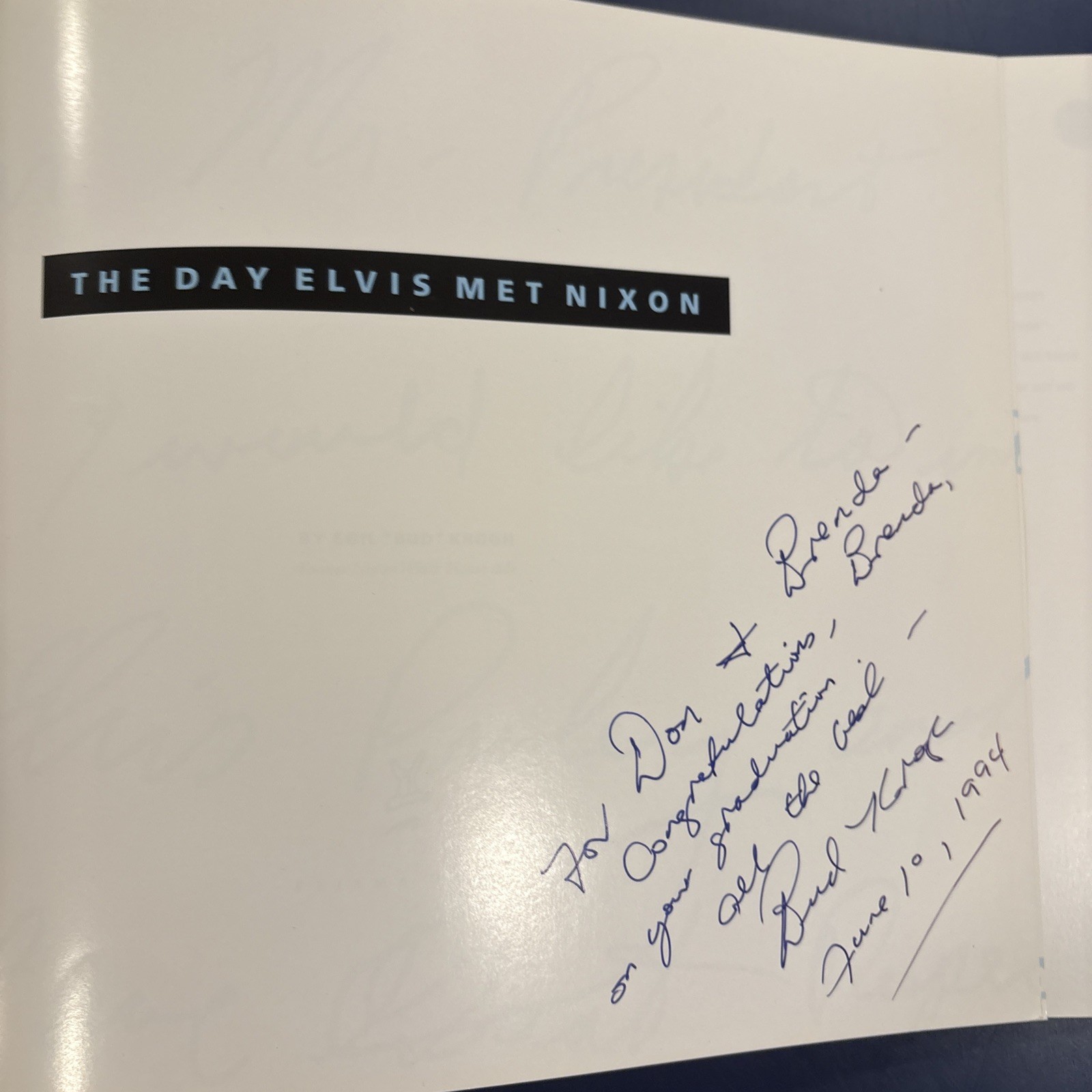 SIGNED The Day Elvis Met Nixon by Egil “Bud” Krogh – 1994 PB Pub. Pejama Press