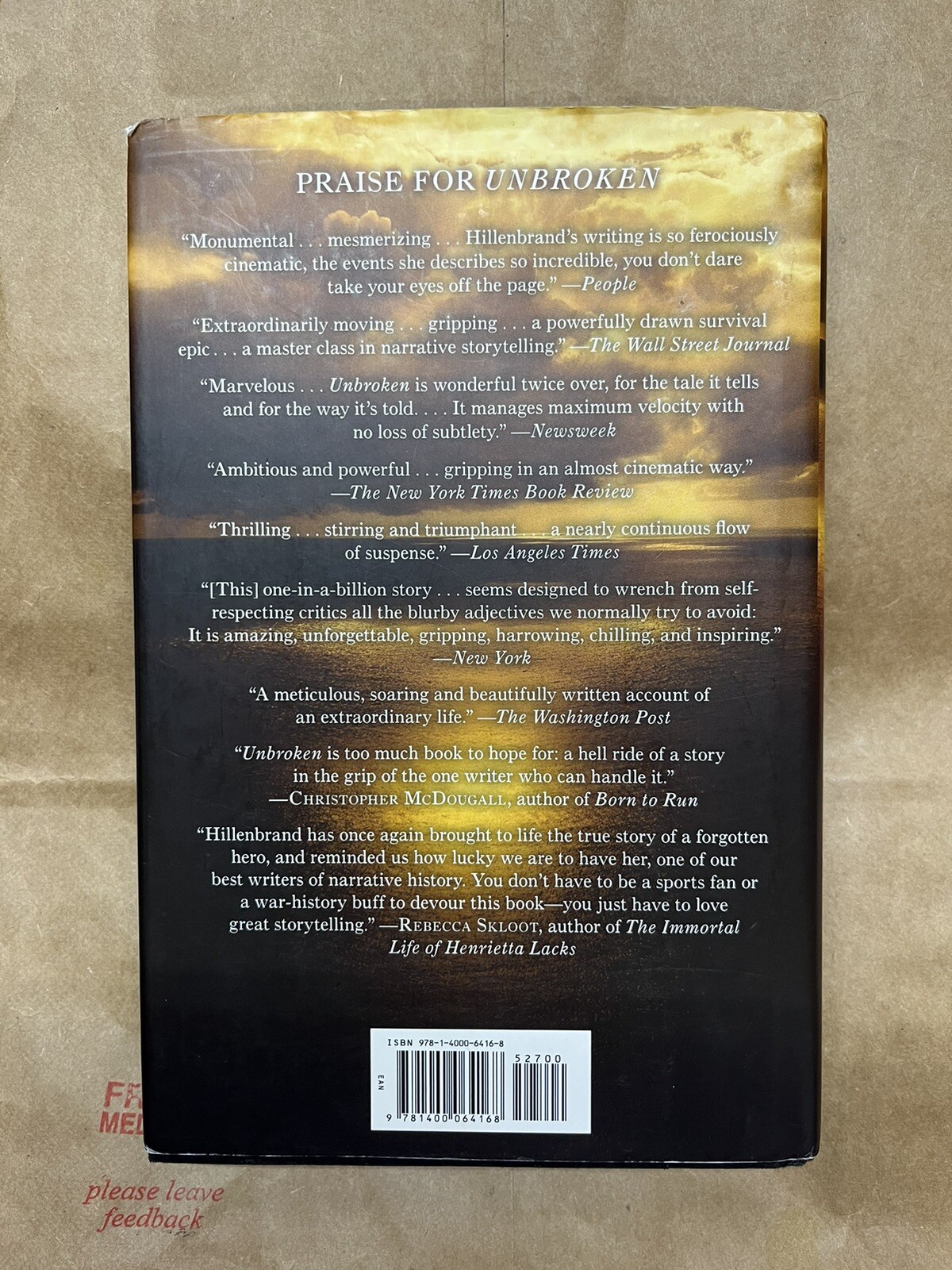 Unbroken By Laura Hillenbrand 2010 First Edition, Ninth Printing