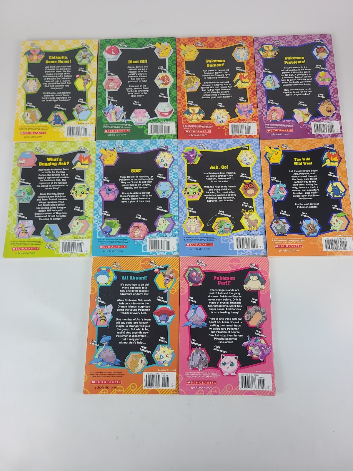 Pokemon Chapter Books Lot of 10 Scholastic Paperback Children’s Anime Pikachu