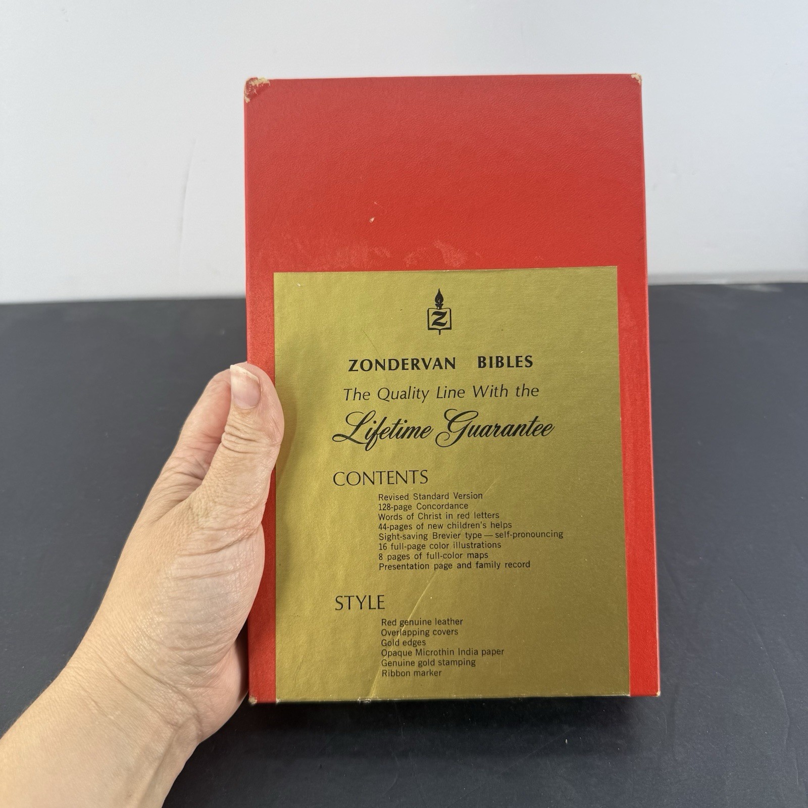 1952 Zondervan Holy Bible Red Letter Text Red Cover With Box