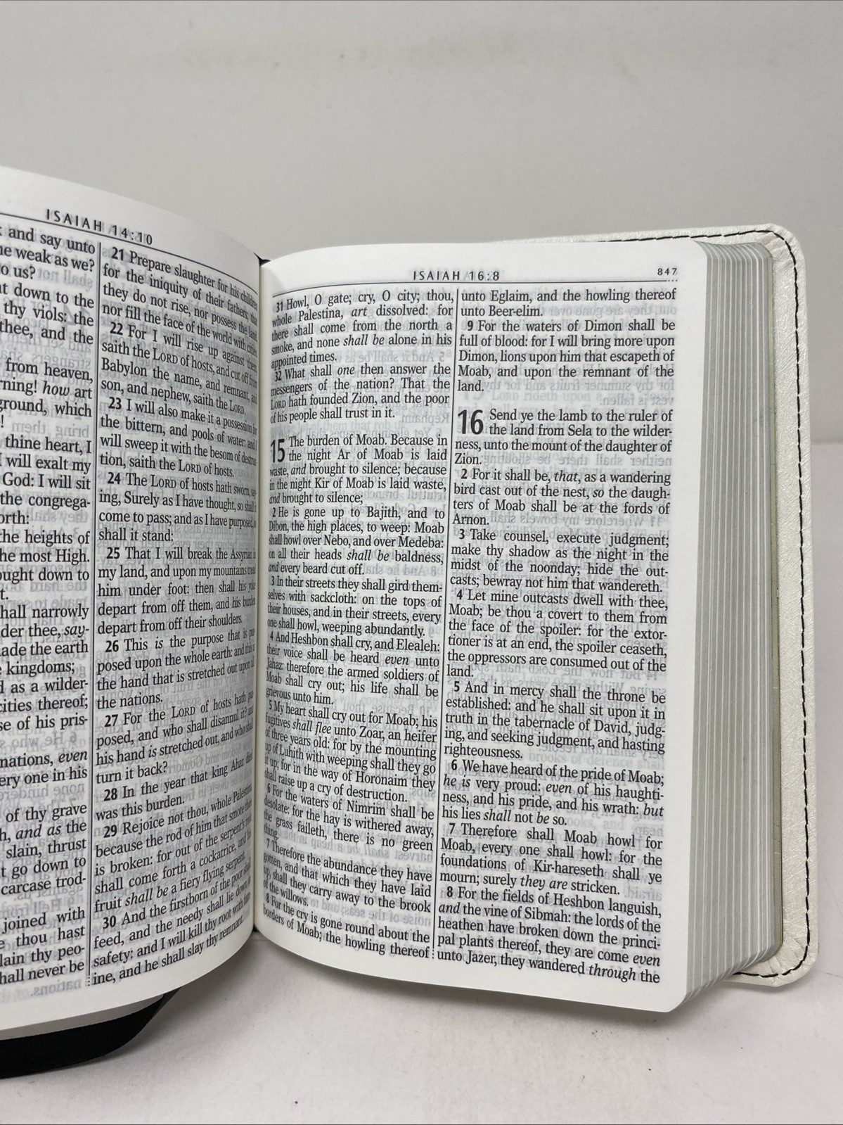 KJV Bible Compact Faux Leather White by Christian Art Gifts VG FREE SHIPPING!