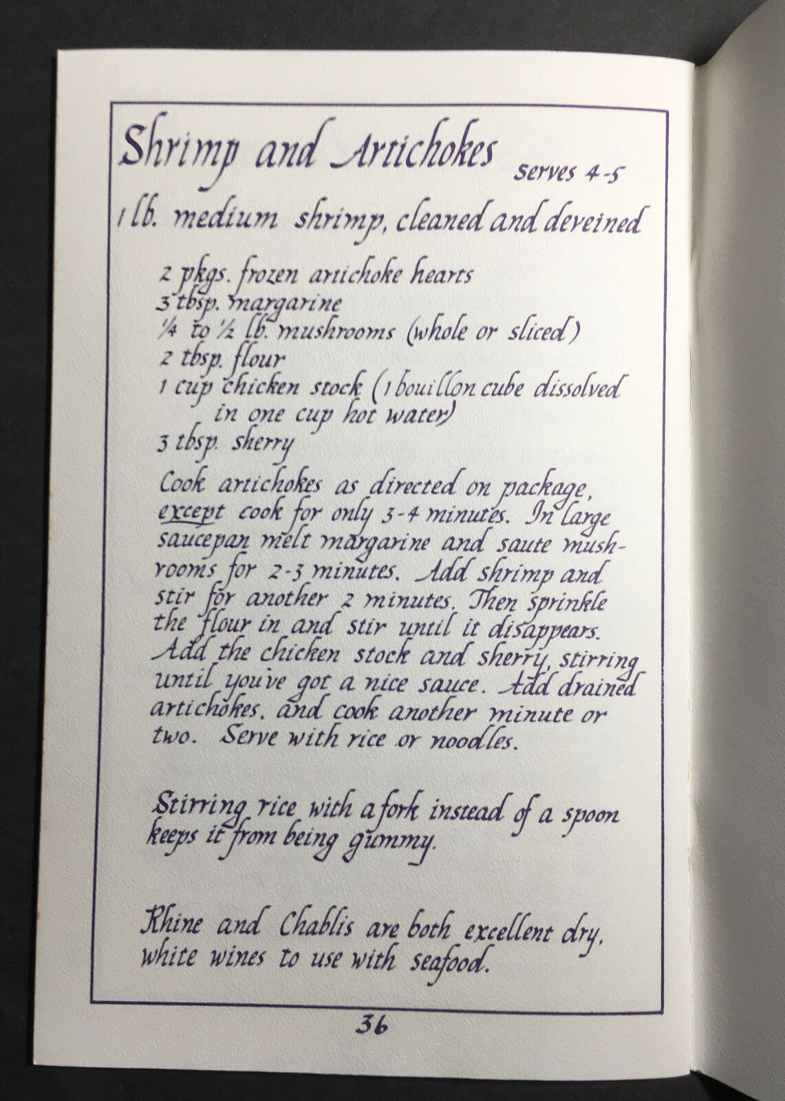 SHELLFISH RECIPES OF THE SHORE, JOANNE VAN RODEN, 1981, 35 PAGES, LIKE NEW PPD