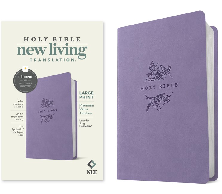 Nlt Large Print Premium Value Thinline Bible, Filament-Enabl…