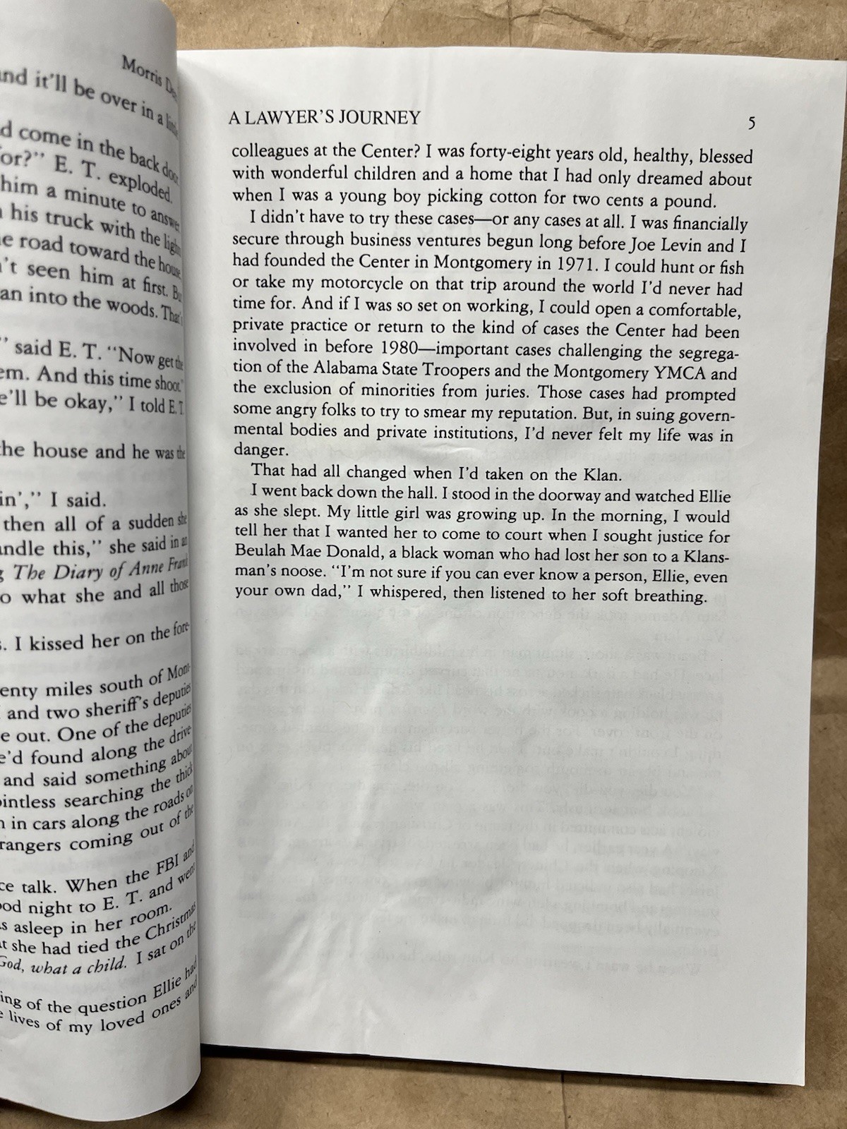 A Lawyer’s Journey-The Morris Dees Story By Morris Dees SIGNED 2001 Paperback