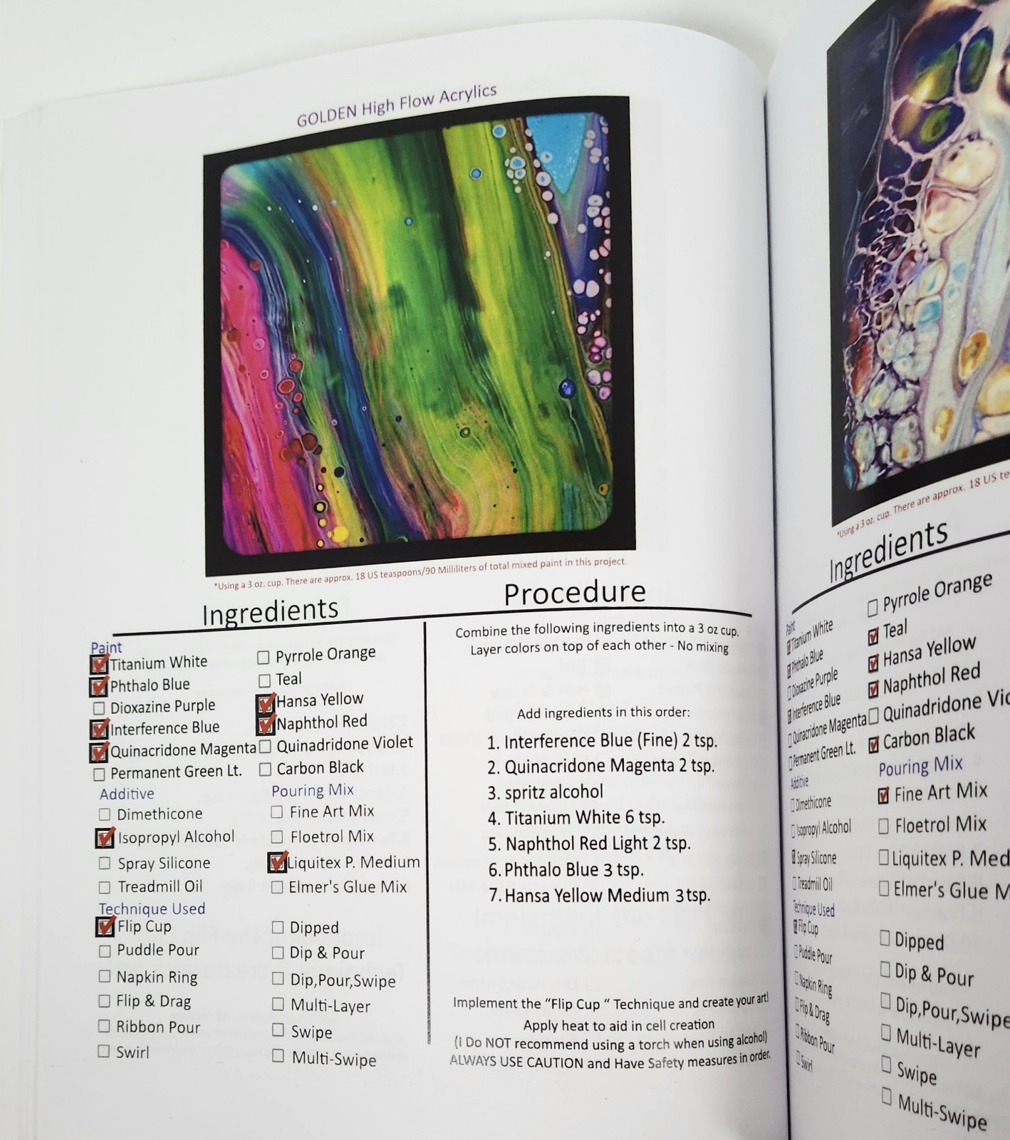 Fluid Art Recipes and Art Journal by Rick Cheadle 2018 TP 100+ Recipes 2018 TP