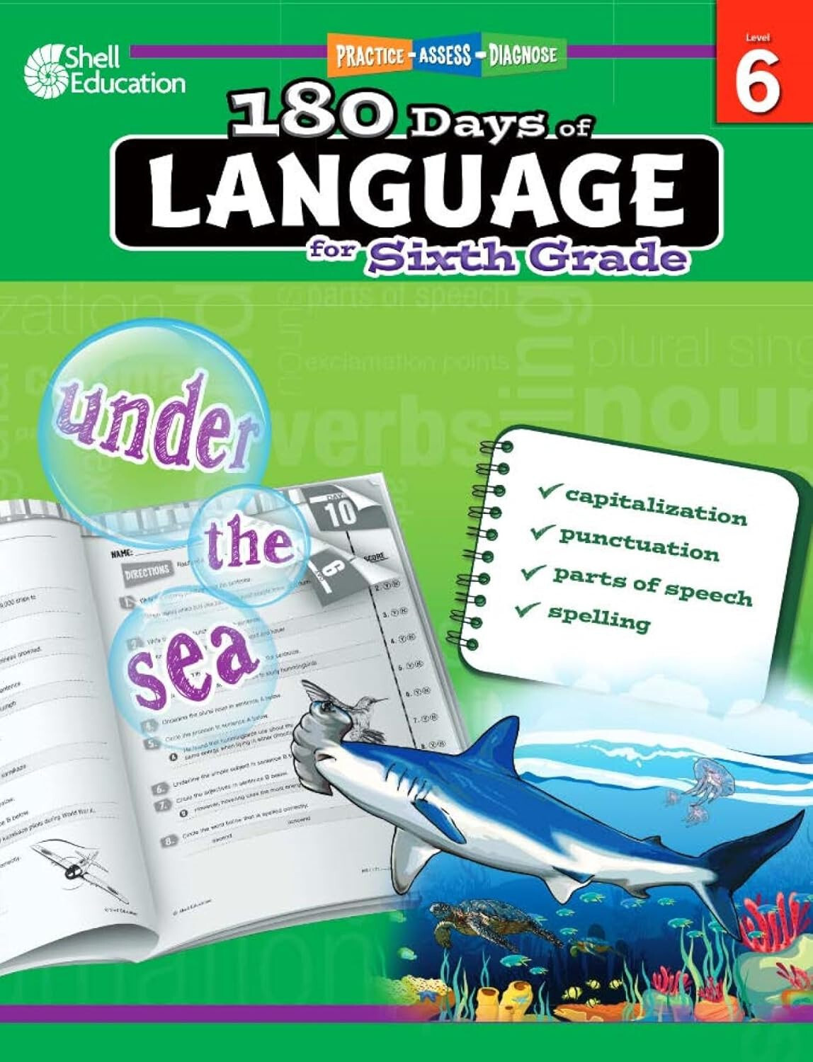 Shell Education 180 Days of Language for Sixth Grade *NEW!*