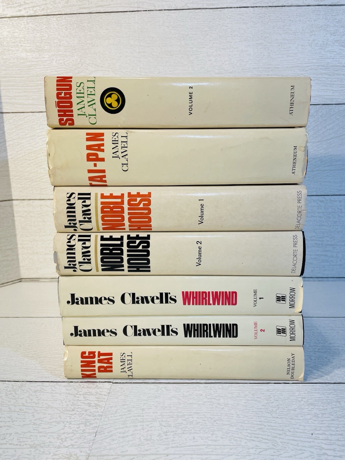 James Clavell Lot Of 7 Vintage Hardcover Books Shogun Noble House Whirlwind