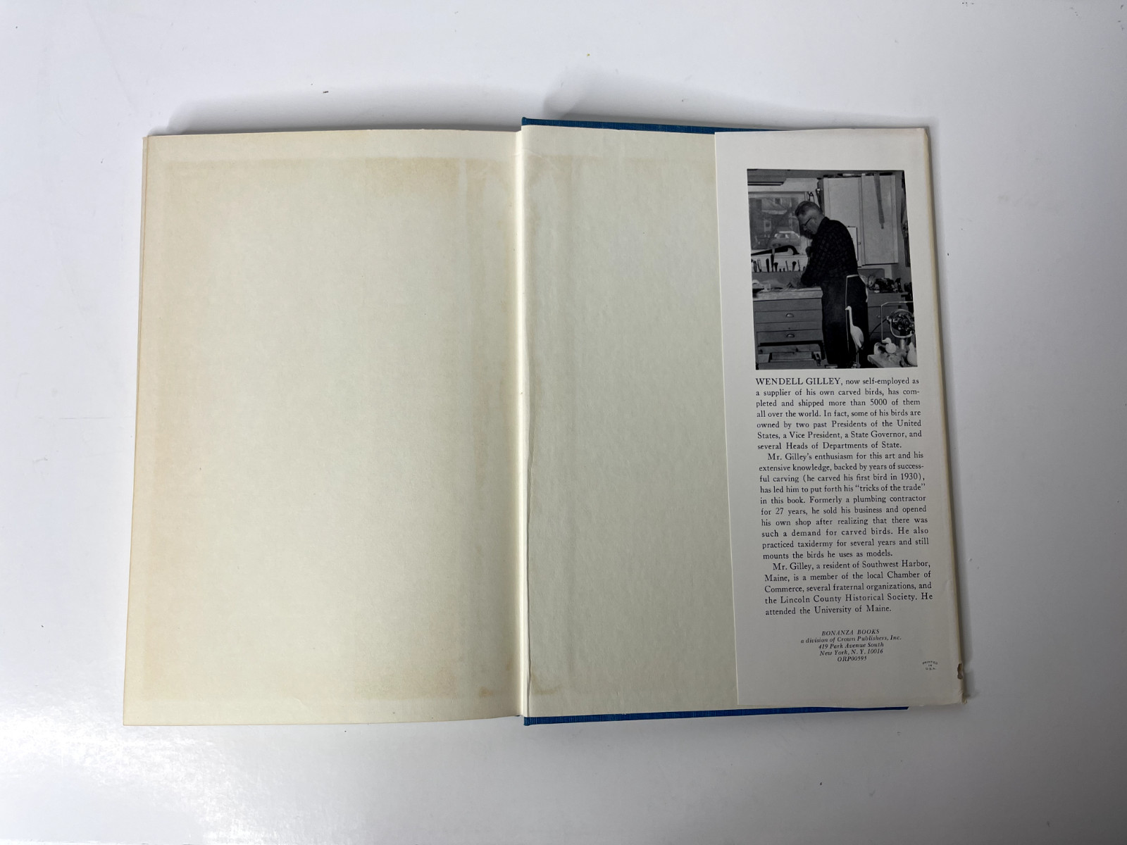 Bird Carving by Wendell Gilley, 1961. Hardcover Dust Jacket