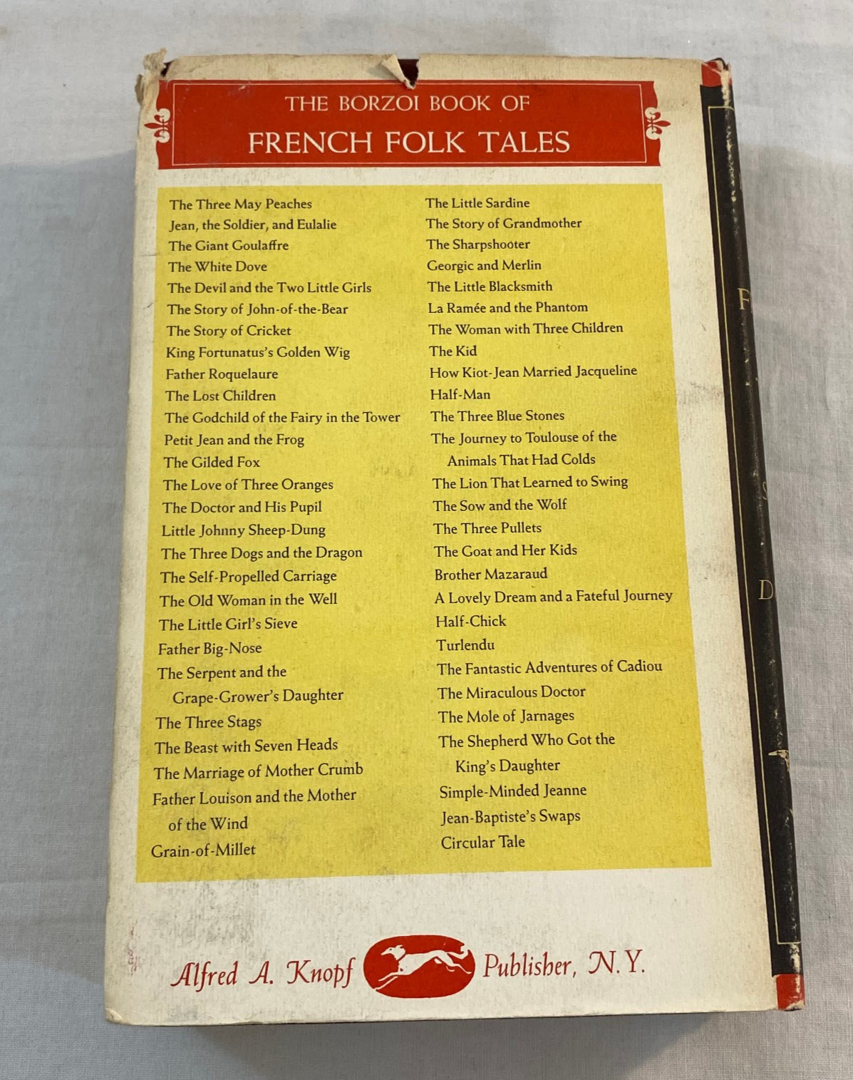 The Borzoi Book Of French Folk Tales Paul Delarue 1ST EDITION HCDJ 1956
