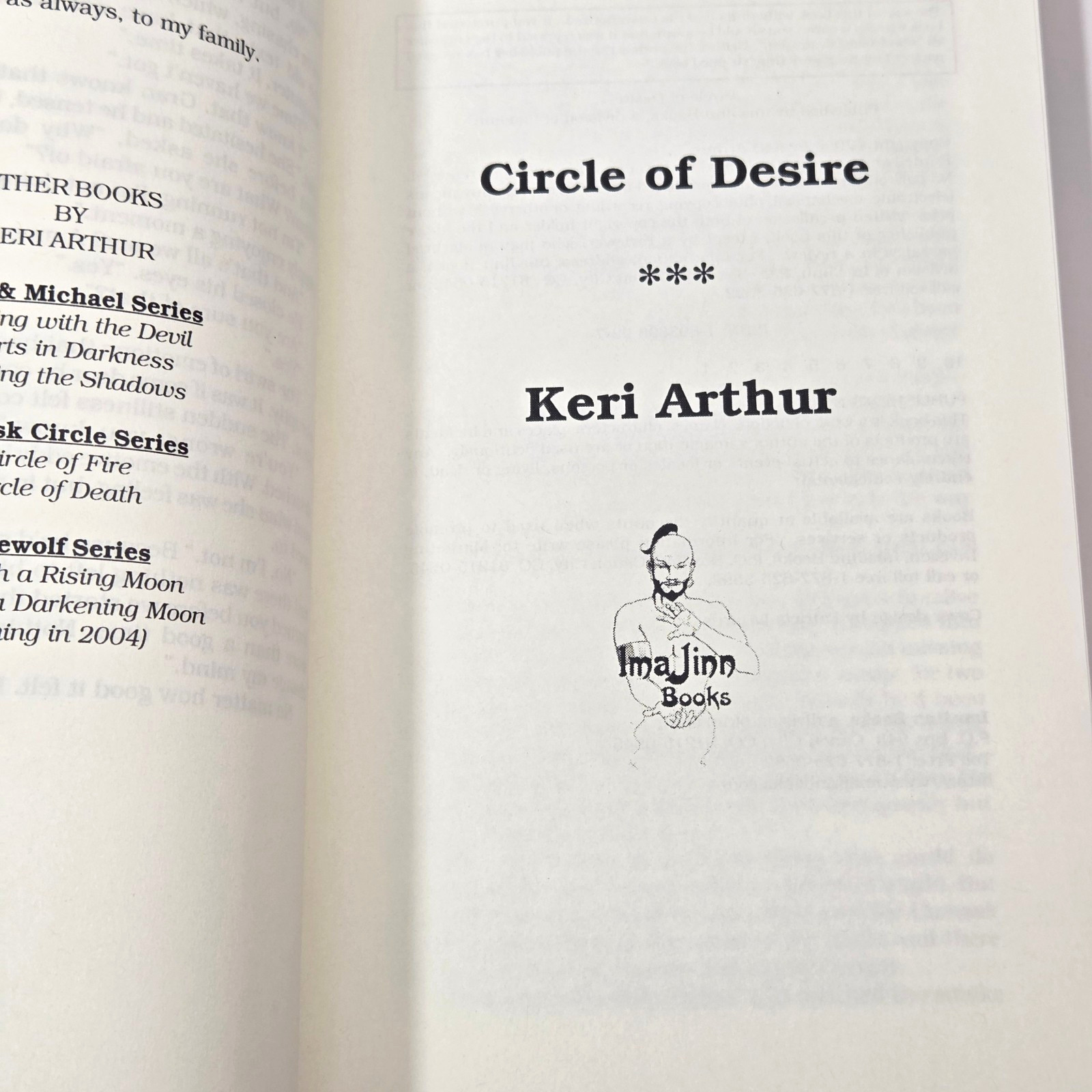 Damask Circle Series 3 Book Set Keri Arthur Imajinn Trade PB First Ed 1st Print