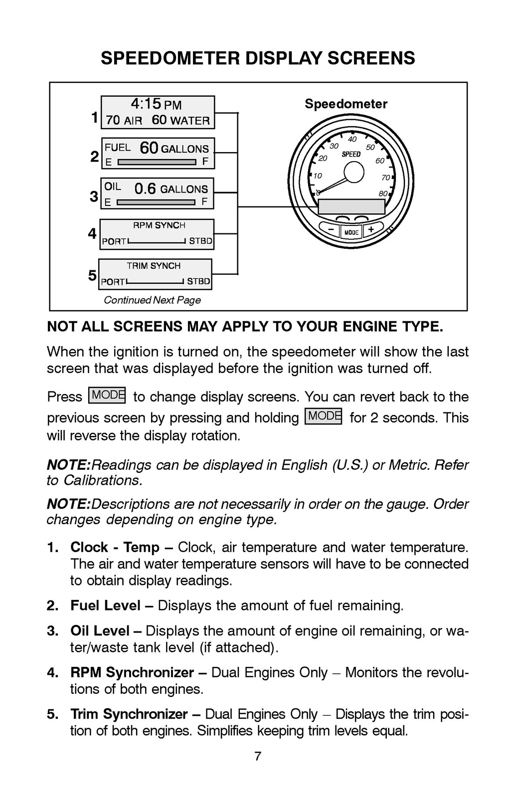 MERCURY SmartCraft Speedometer Tachometer Operation Manual 2004 – WIRE BOUND