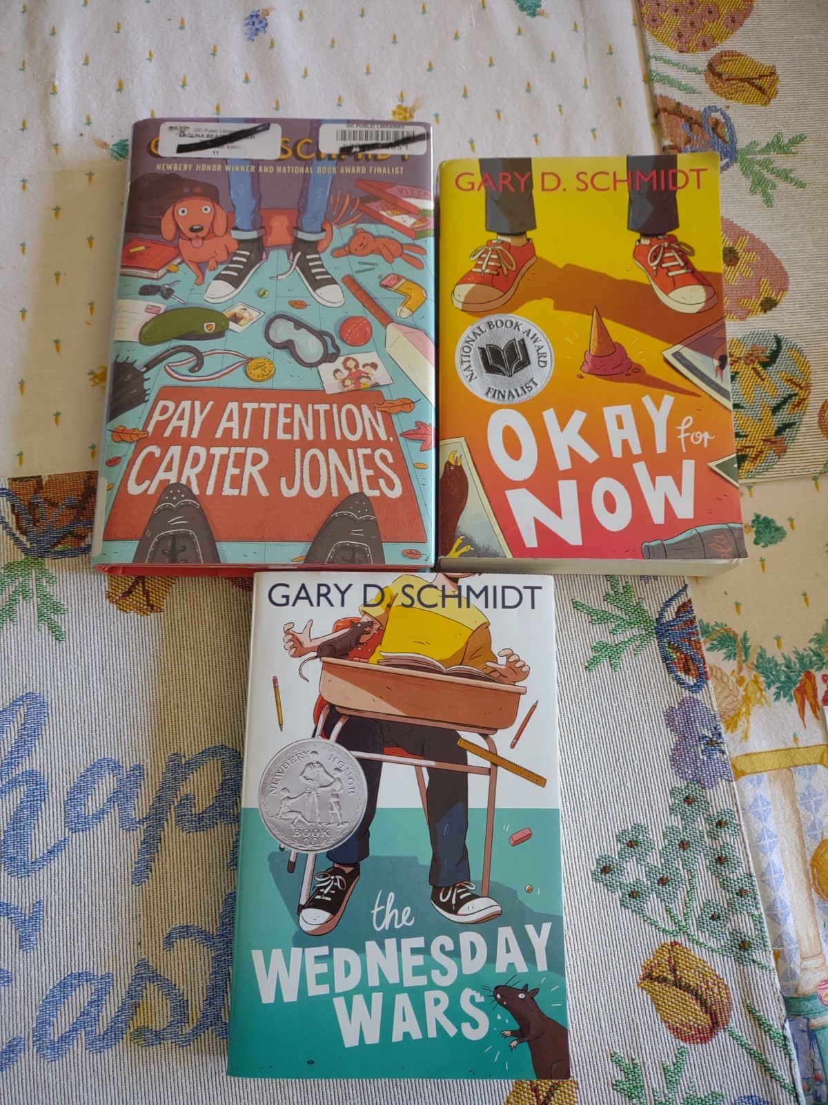 Lot Of 3 The Wednesday Wars, Okay For Now, Pay Attention Carter Gary D Schmidt