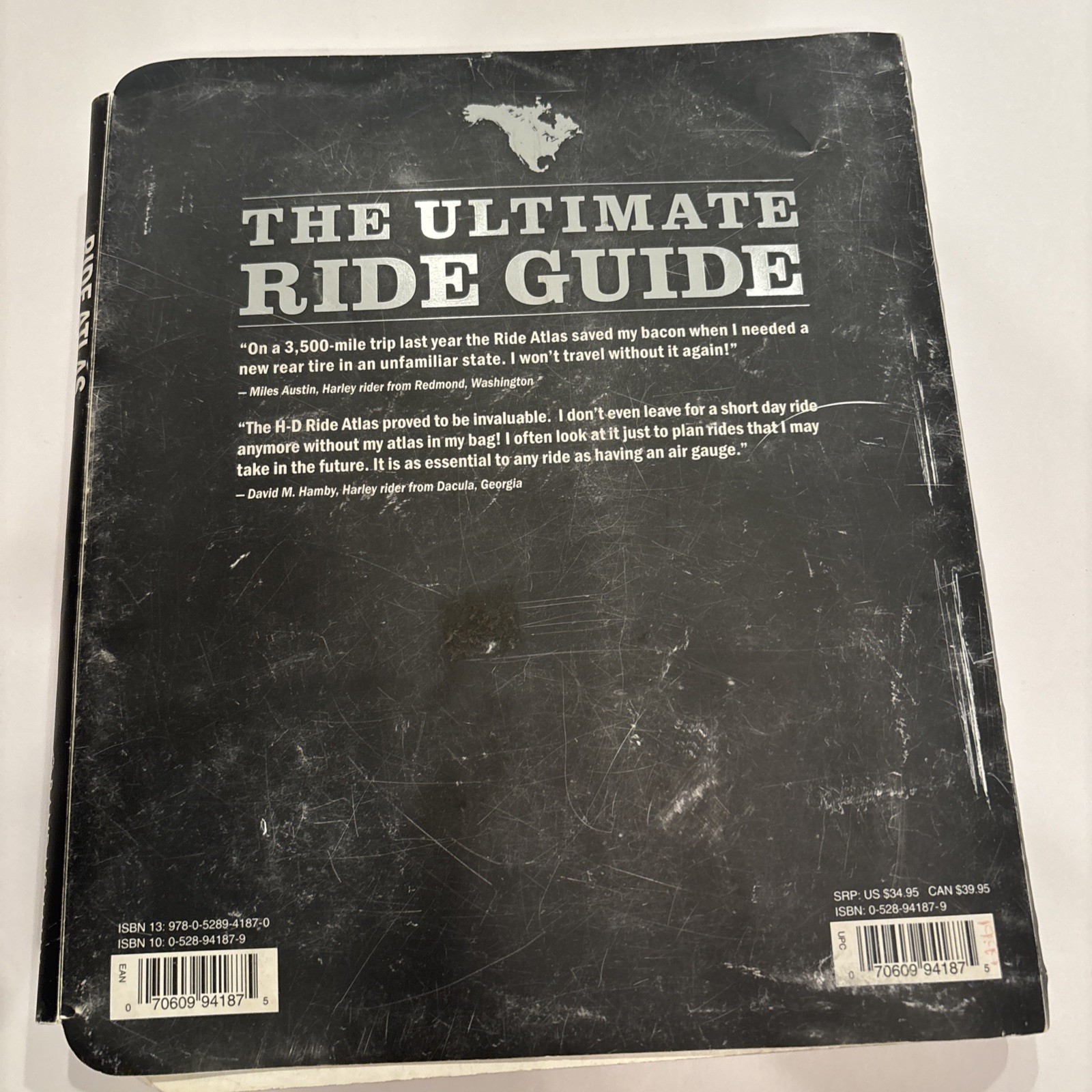 Rand McNally Harley Davidson Ride Atlas of North America The Anniversary Ed 2008