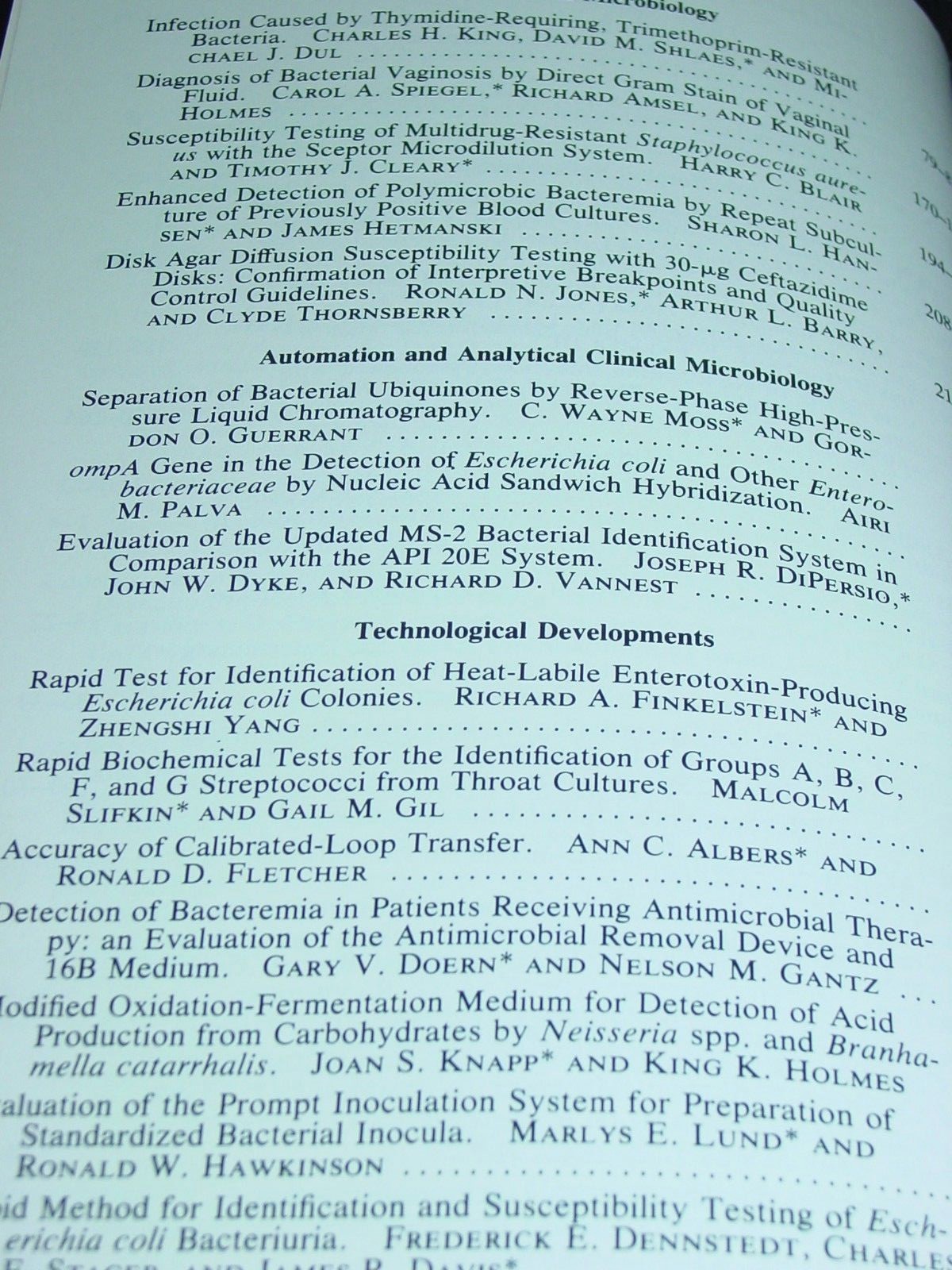 Journal of Clinical Microbiology Vol.18, No 1. July 1983 Epidemiology Immunology