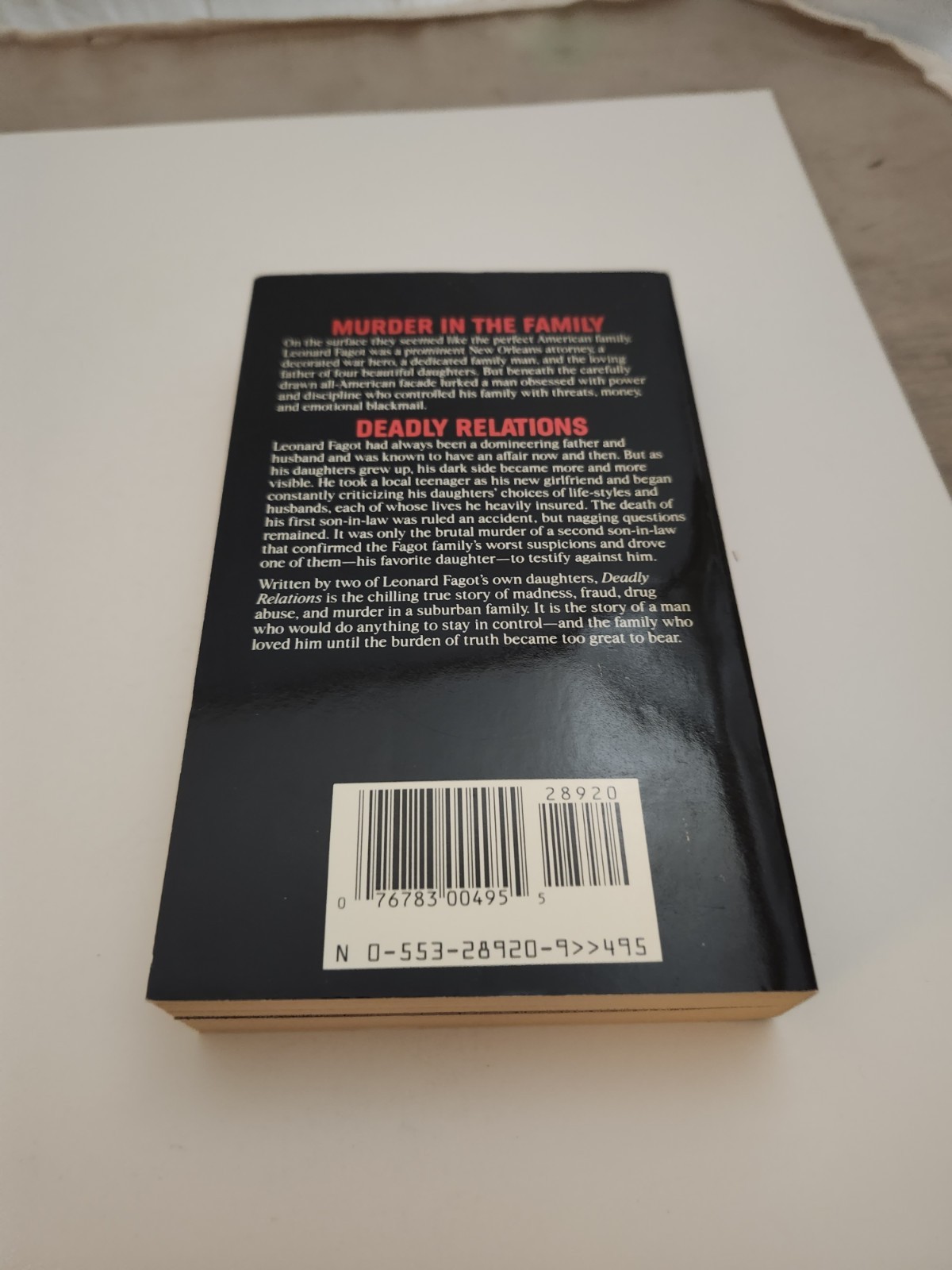 Deadly Relations by Carol Donahue Bantam SC 1991 Like New!