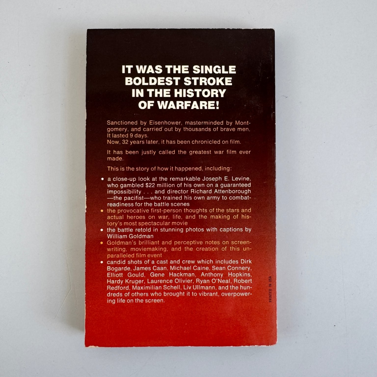 Story of A Bridge Too Far William Goldman 1977 First Printing War Film Study
