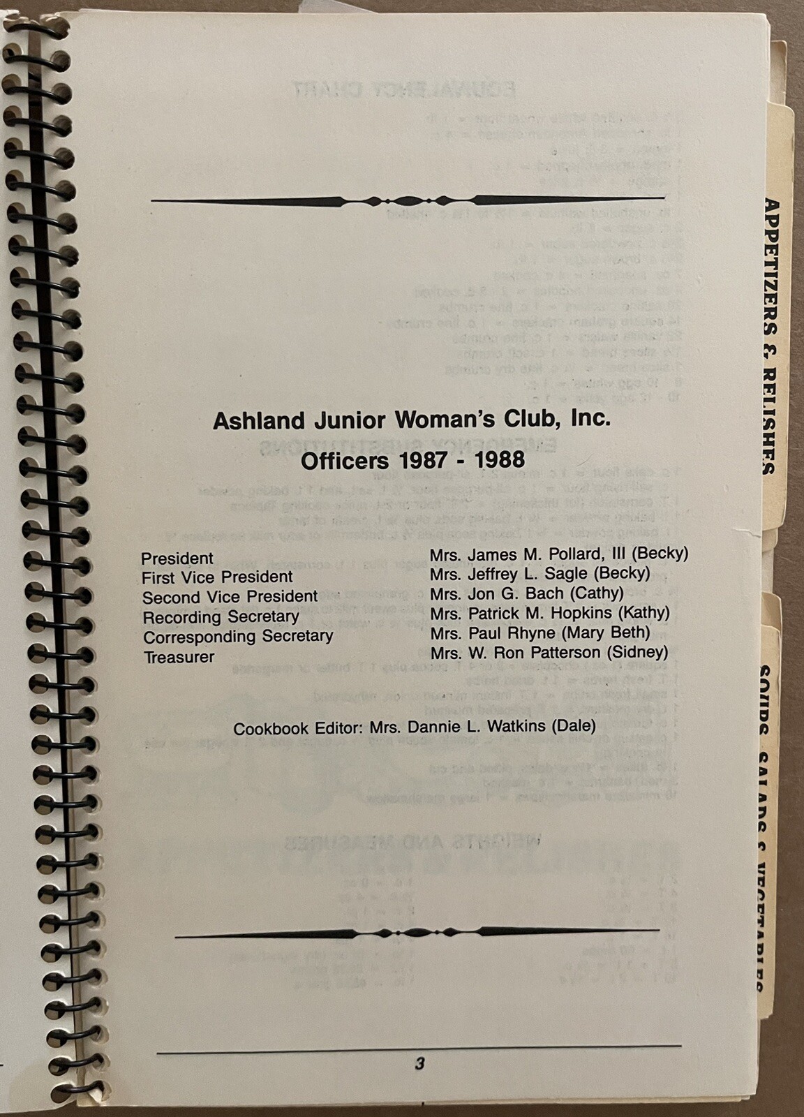 1987 ASHLAND, VA, ASHLAND JUNIOR WOMAN’S CLUB COOKBOOK, 74 PAGES, VINTAGE