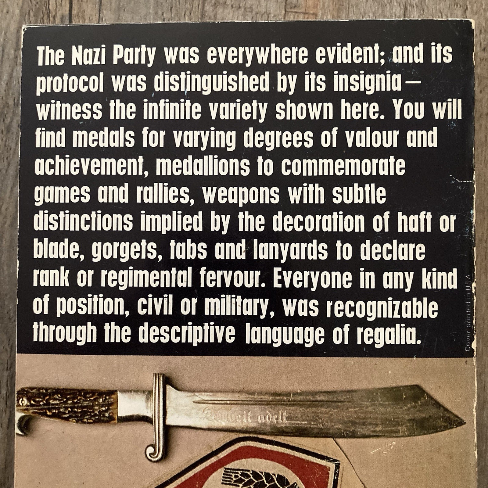 Nazi Regalia by Jack Pia 1980 Trade Paperback Ballantine Illustrated History BB