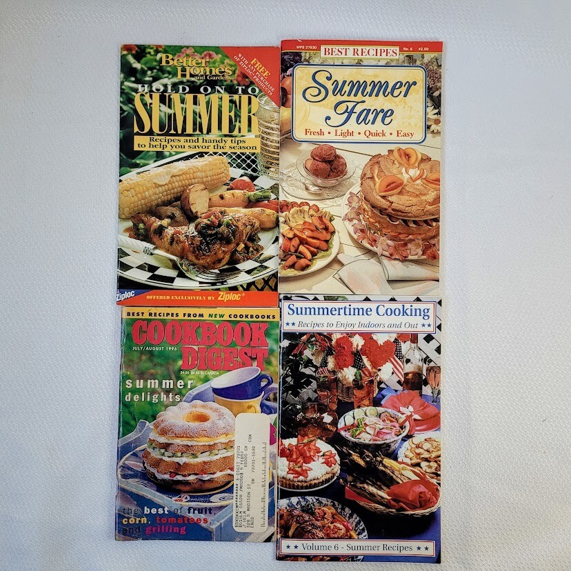Summer Cooking Recipes Bundle of 4 Lot Cookbook Mini Magazines BHG 1990s 2000s