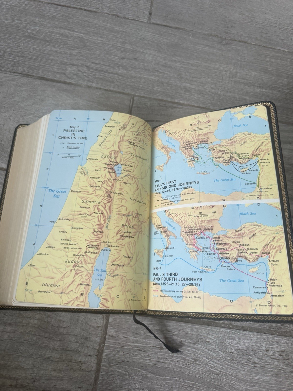 ✝️ NASB Open Bible Expanded Edition Walk Thru The Bible Leather Red Letter 1985