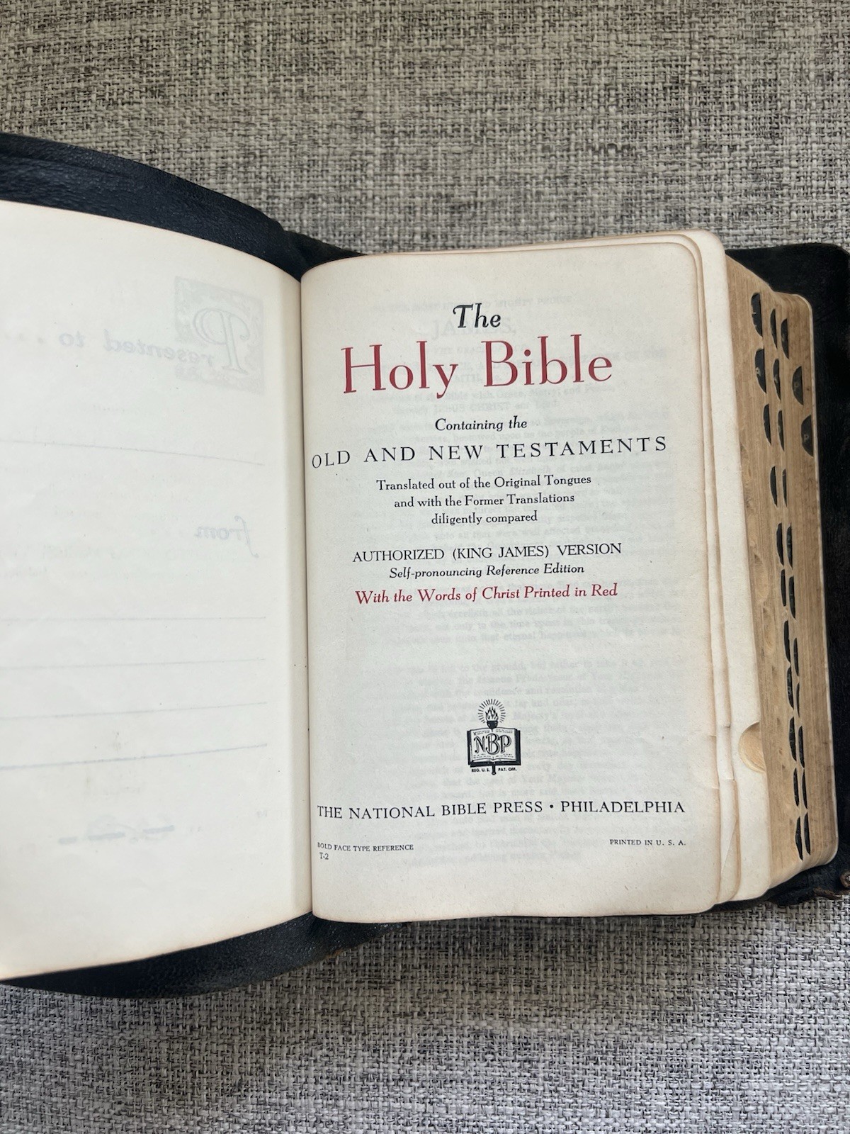 National Bible Press Holy Bible ☆ Old And New Testament Pronouncing Red Letter