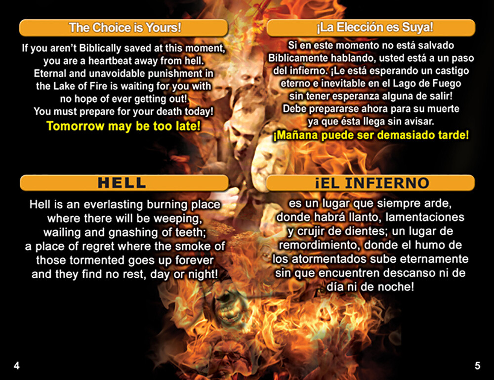 “ENGLISH & SPANISH Tracts, 20 Pages Each, Pack of 40 units, Powerful & Colorful