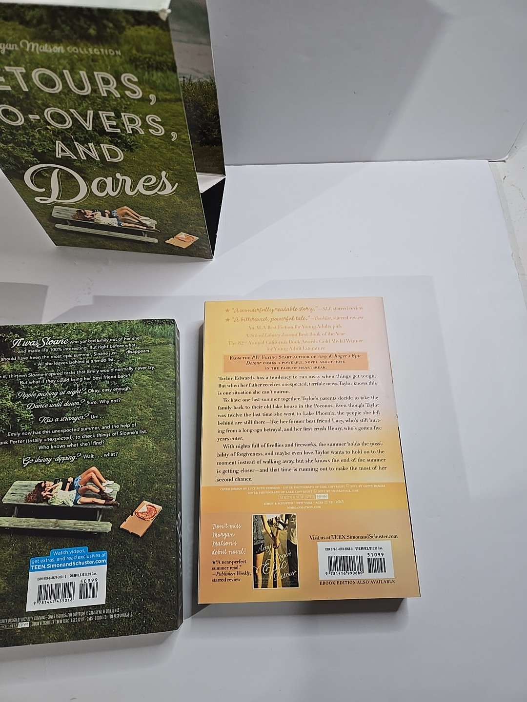 Detours, Do-Overs, and Dares – Morgan Matson 3 Novel Books Boxed Set Collection