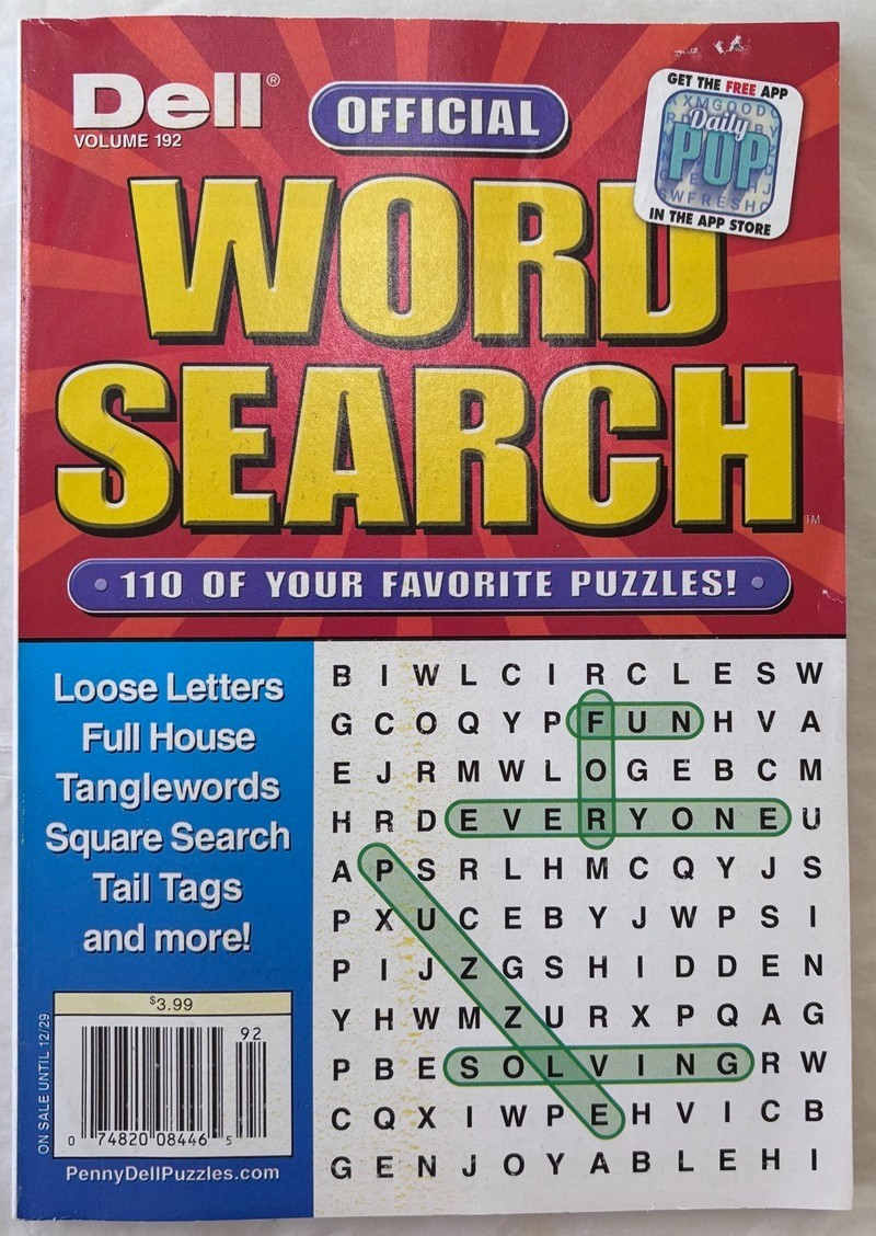 Lot of 4 Books – Word Seek/Word Search Puzzle – Penny Press/Dell – Bible, Number