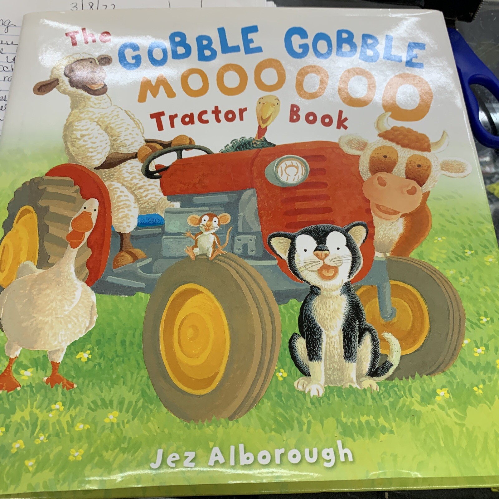 Rare Gobble Gobble Moooooo Tractor Book by Jez Alborough Printed Upside Down