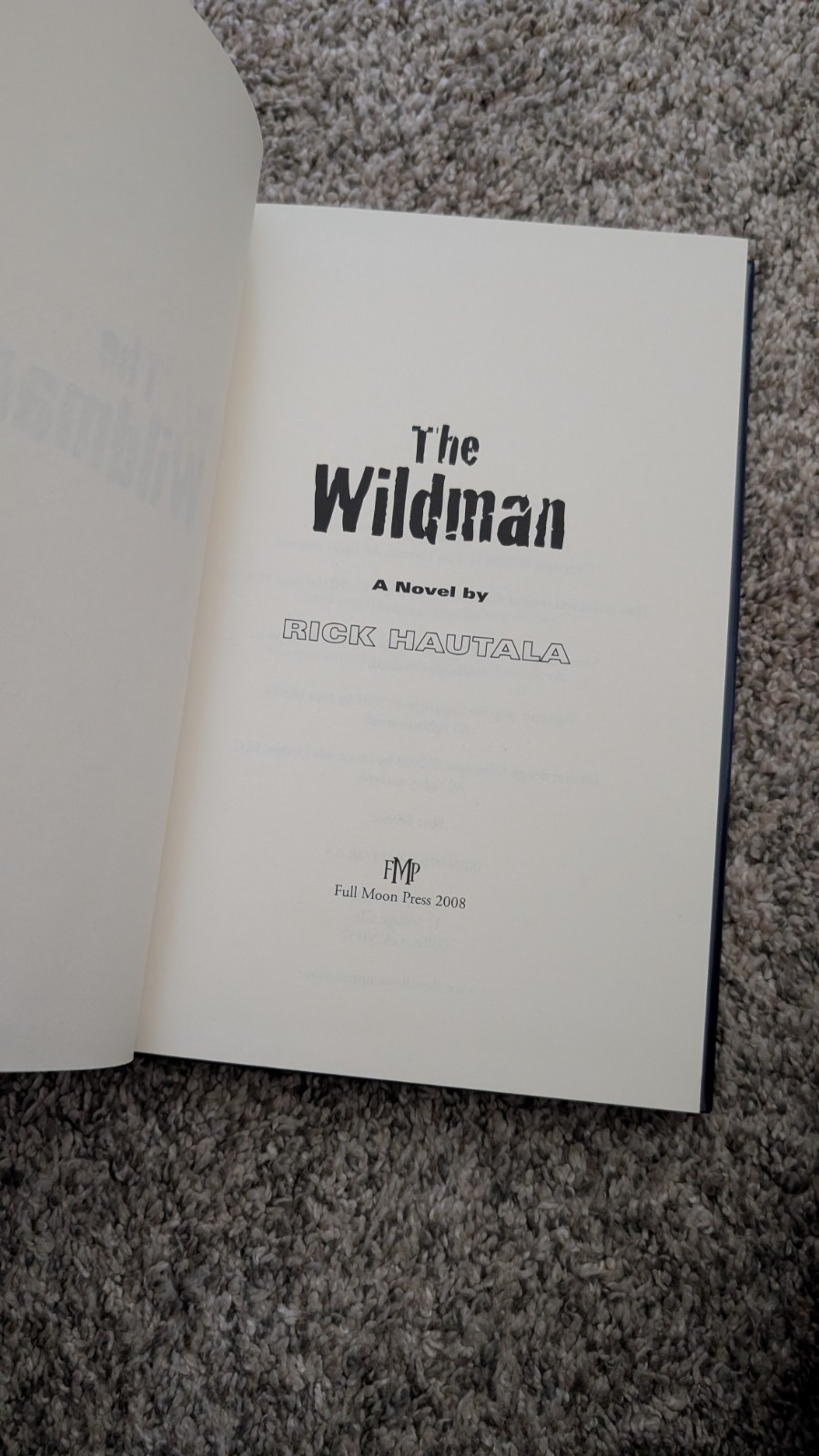 Rick Hautala THE WILDMAN Unsigned Trade Hardcover Full Moon Press