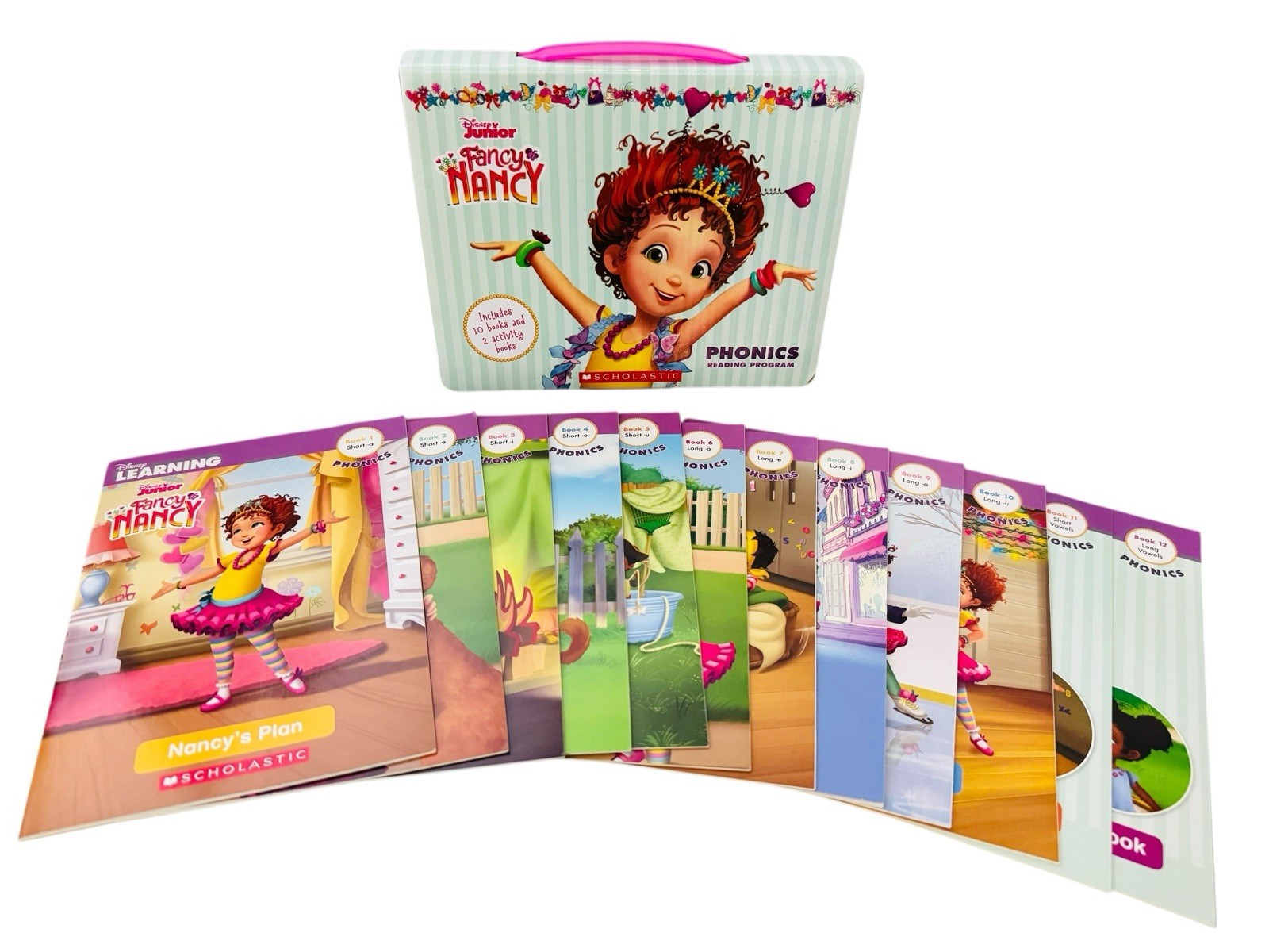 Complete Set of 12 Disney Junior Fancy Nancy Phonics Reading Program w/ Box!