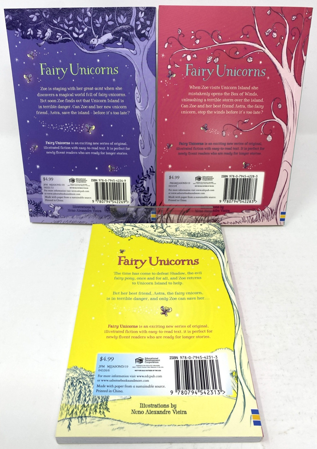 USBORNE Book Bundle Fairy Unicorns Lot of 3 (1, 3, 6) Paperback Zanna Davidson