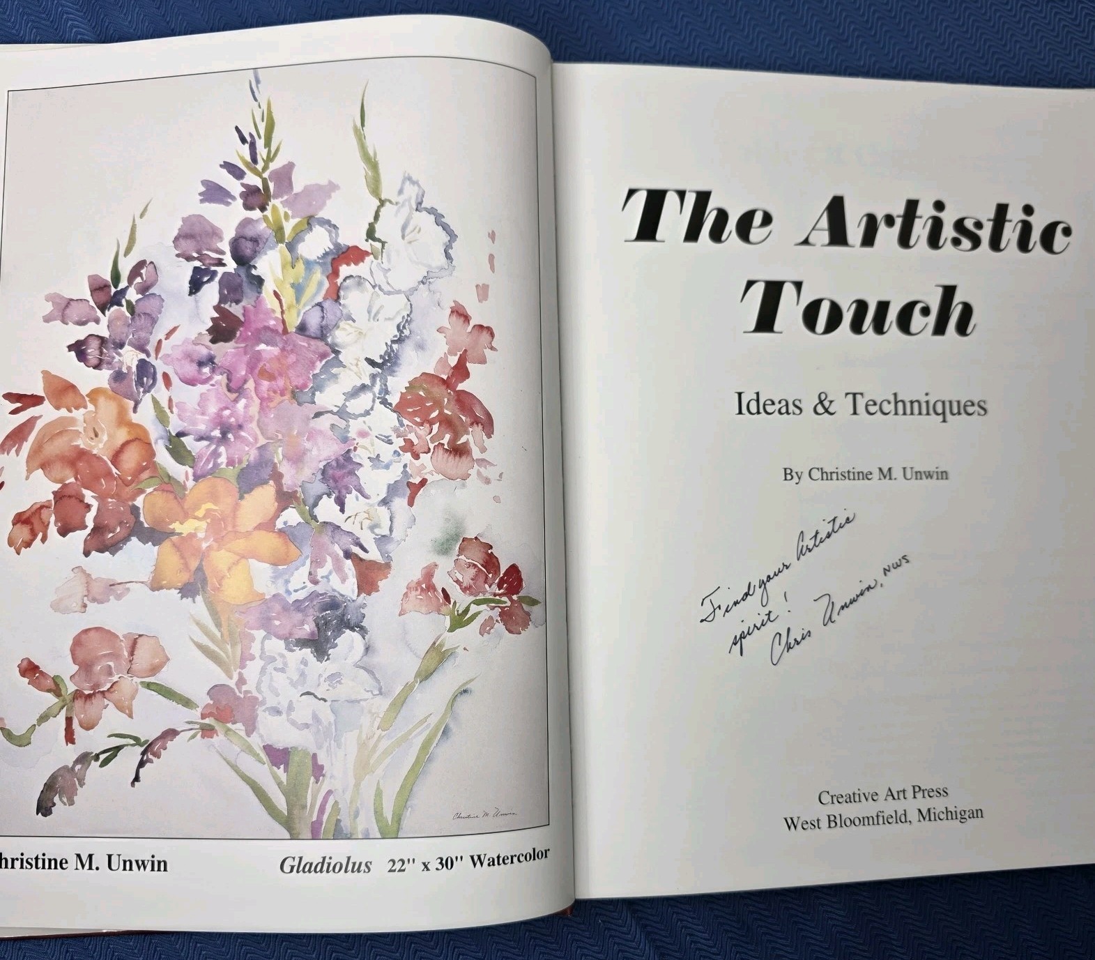 Artistic Touch by Christine M. Unwin SIGNED (1995, Hardcover) Signature DJ
