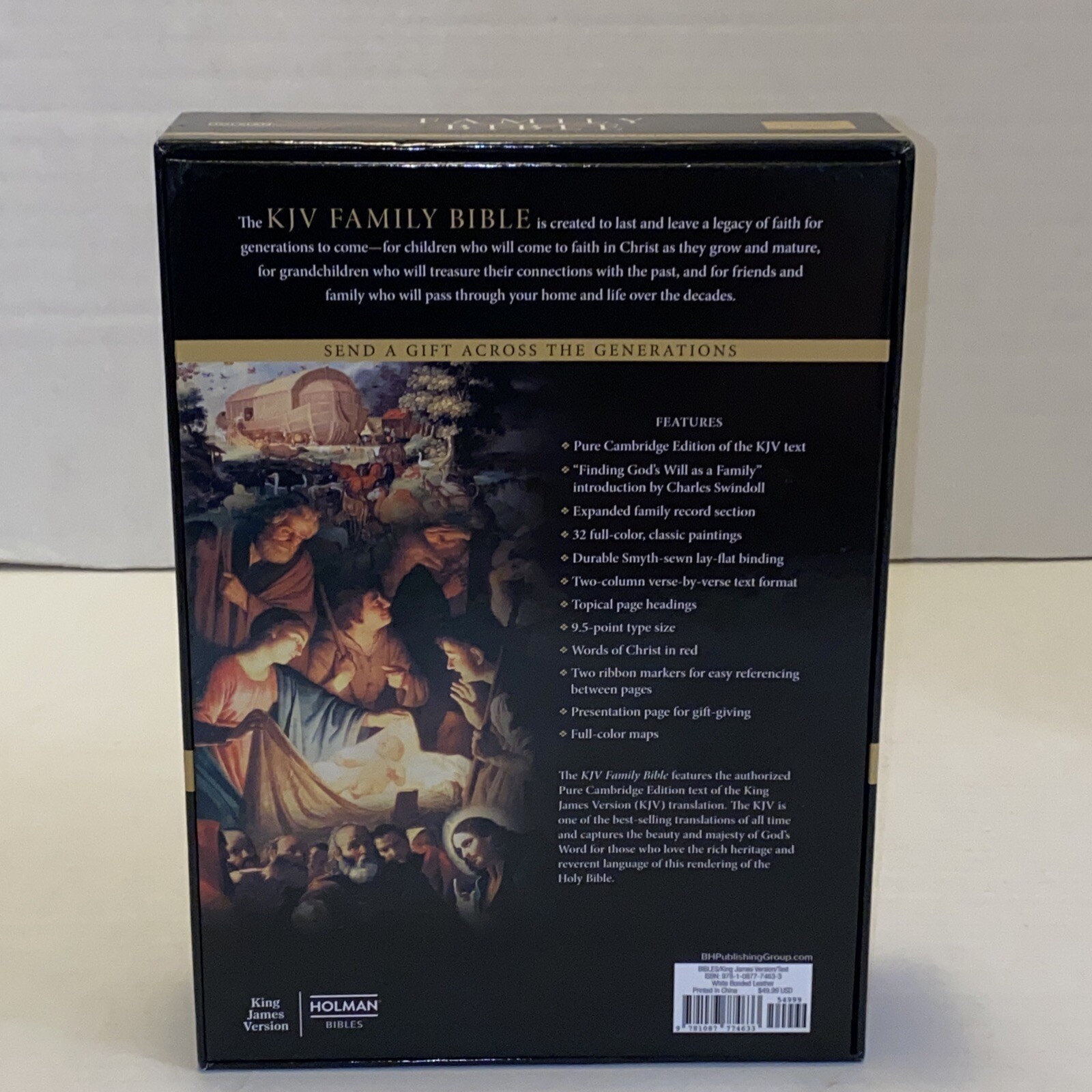KJV Family Bible, Deluxe White Bonded Leather-Over-Board (Leather / Fine Binding