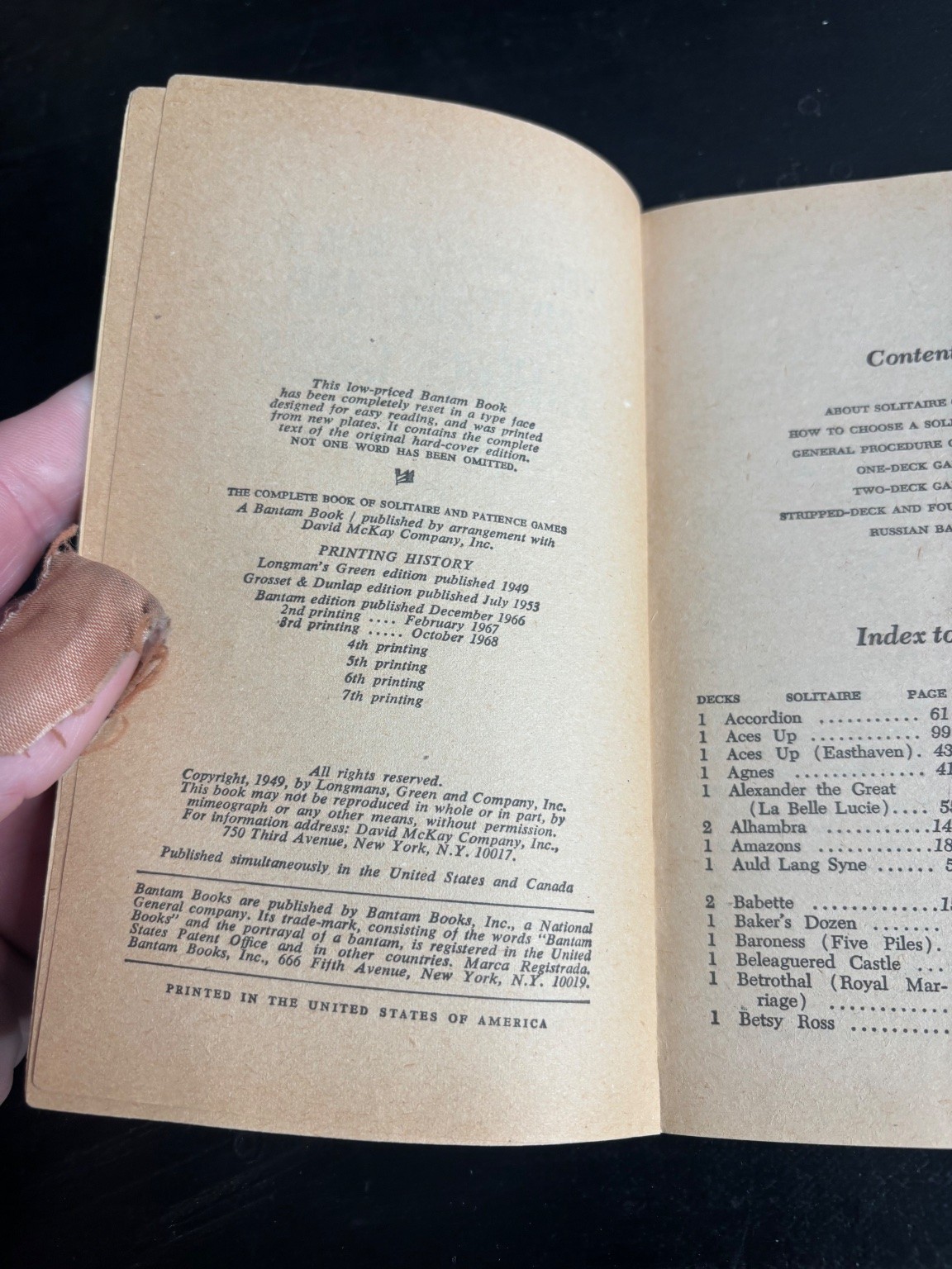 Complete Book of Solitaire & Patience Games Morehead Mott-Smith 1966 Bantam