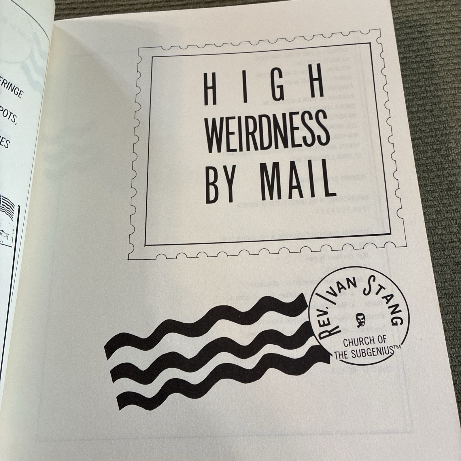 High Weirdness By Mail Ivan Stang 1988 Paperback Subgenius