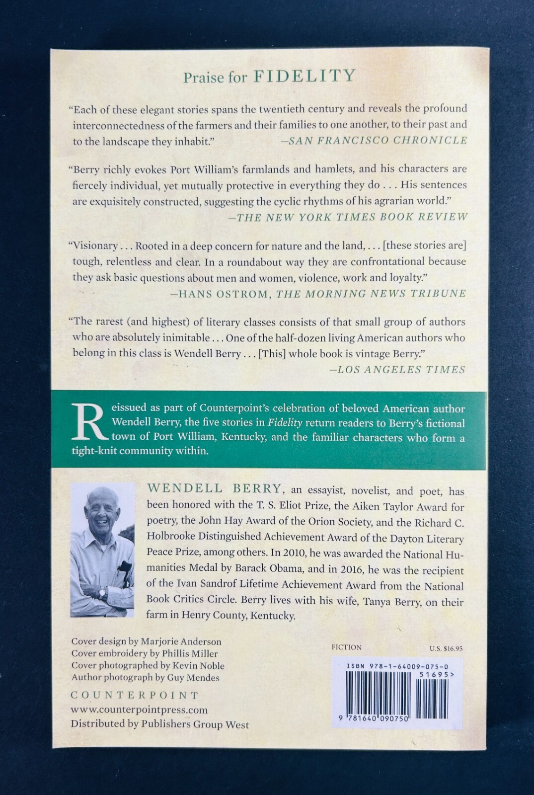 FIDELITY: FIVE STORIES by Wendell Berry 2018 SIGNED Paperback Very Good