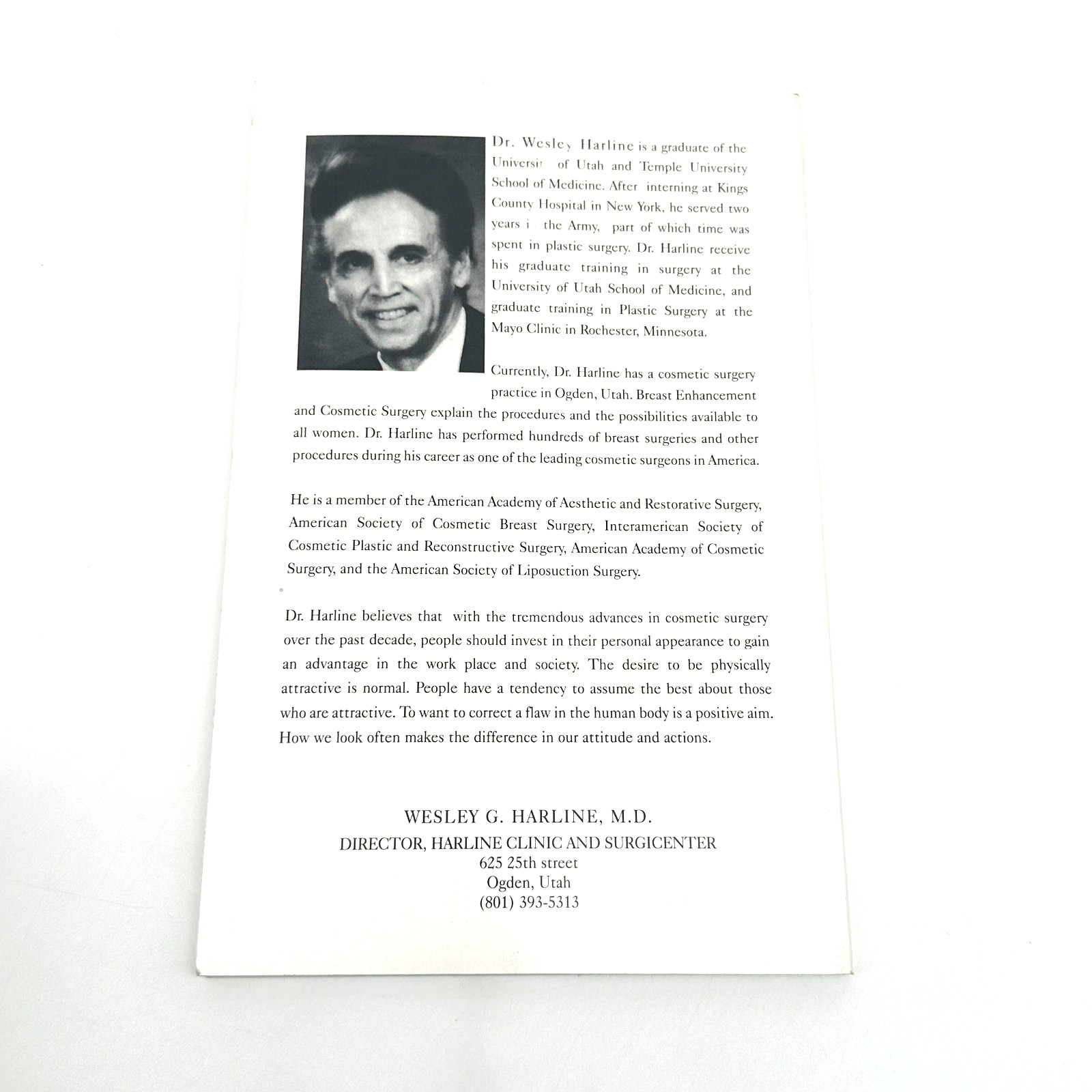 Body Sculpturing Wesley Harline 1996 Cosmetic Surgery Liposuction Guide Photos