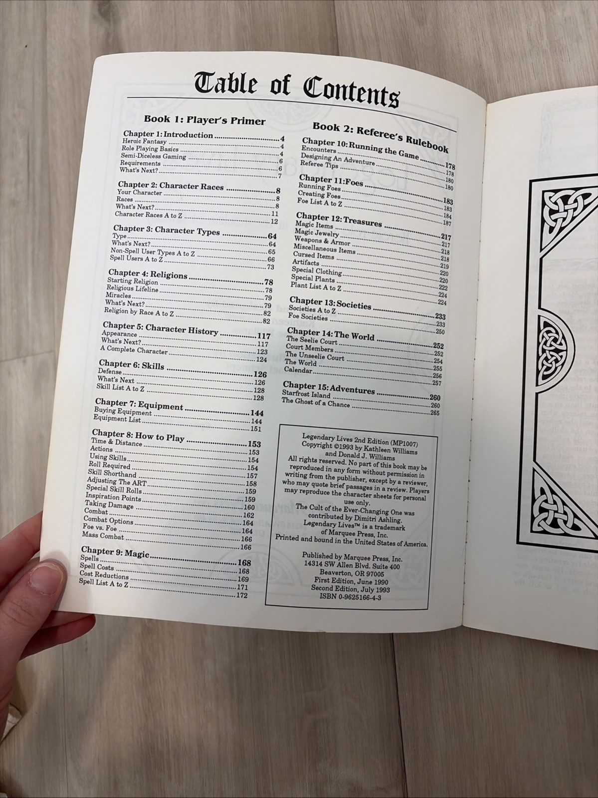 LEGENDARY LIVES – 2nd Edition (1993) Fantasy RPG Book – Kathleen Williams RARE